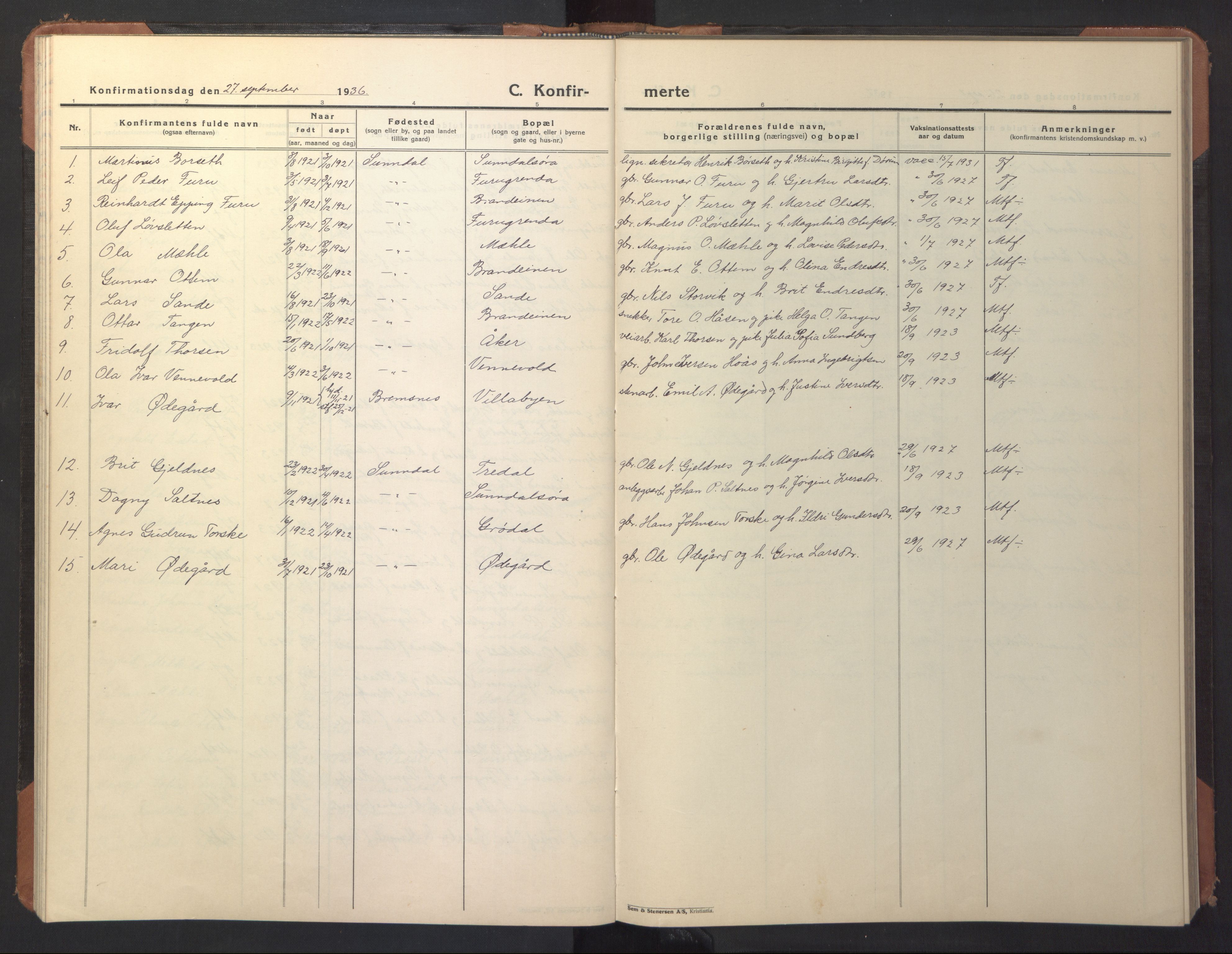 Ministerialprotokoller, klokkerbøker og fødselsregistre - Møre og Romsdal, SAT/A-1454/590/L1018: Klokkerbok nr. 590C03, 1922-1950