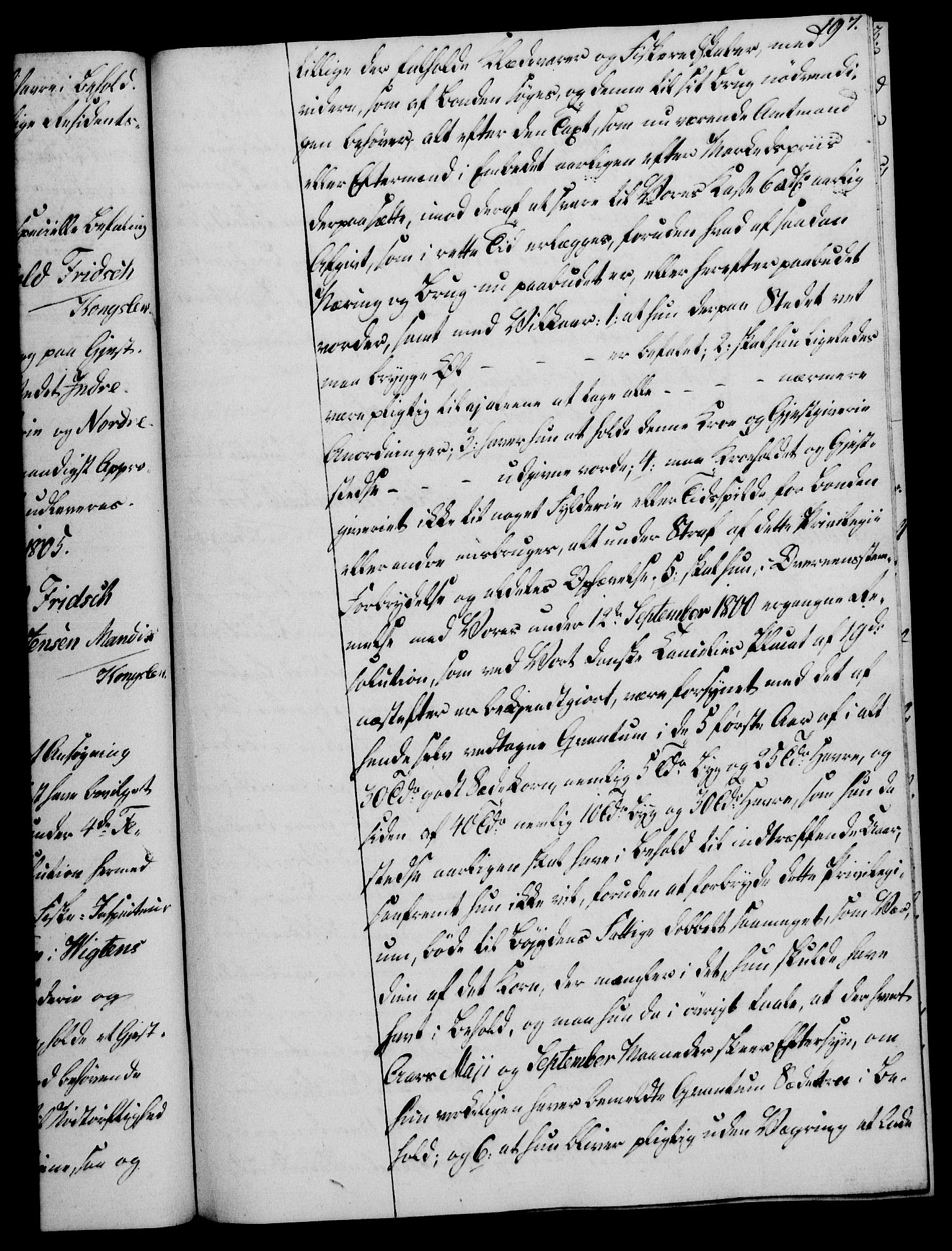 Rentekammeret, Kammerkanselliet, RA/EA-3111/G/Gg/Gga/L0018: Norsk ekspedisjonsprotokoll med register (merket RK 53.18), 1804-1806, s. 197