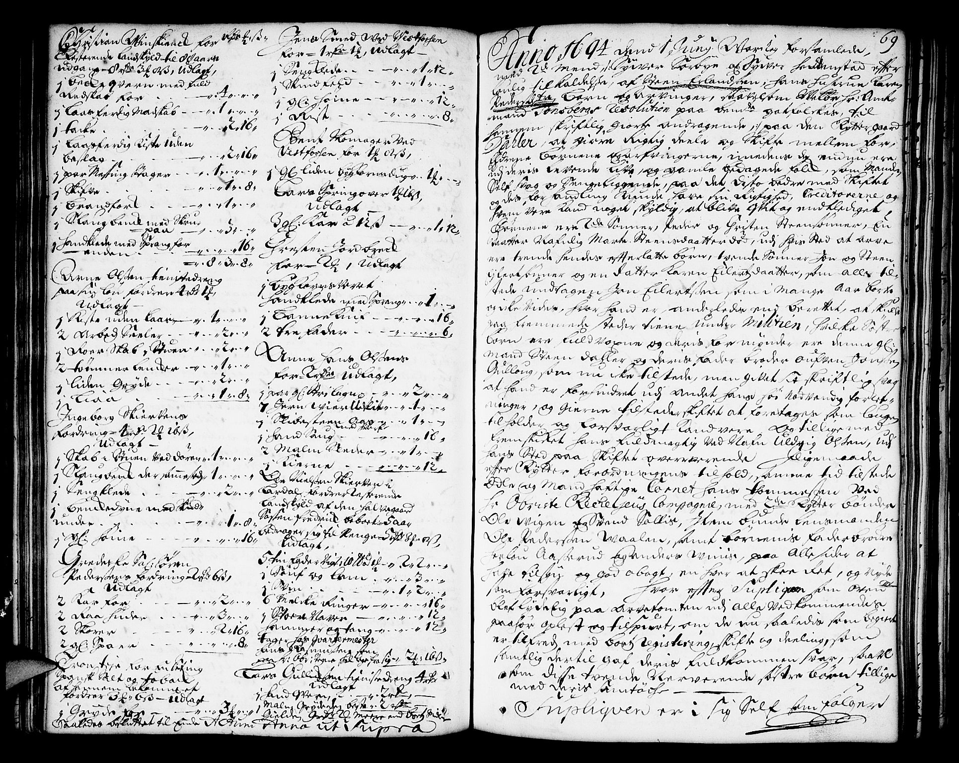 Eiker, Modum og Sigdal sorenskriveri, AV/SAKO-A-123/H/Hb/Hba/L0002a: Skifteprotokoll, 1680-1697, s. 68b-69a