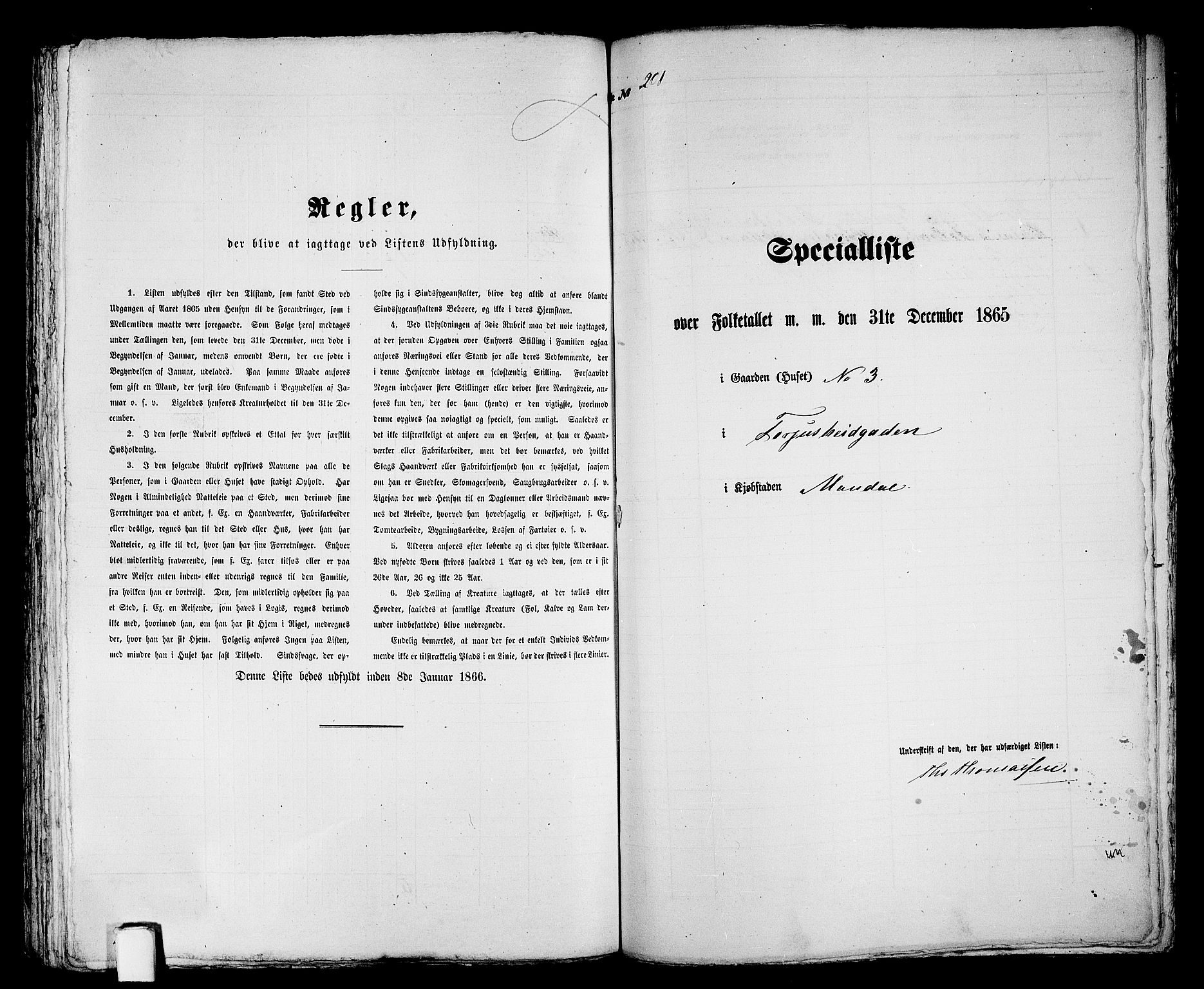RA, Folketelling 1865 for 1002B Mandal prestegjeld, Mandal ladested, 1865, s. 404