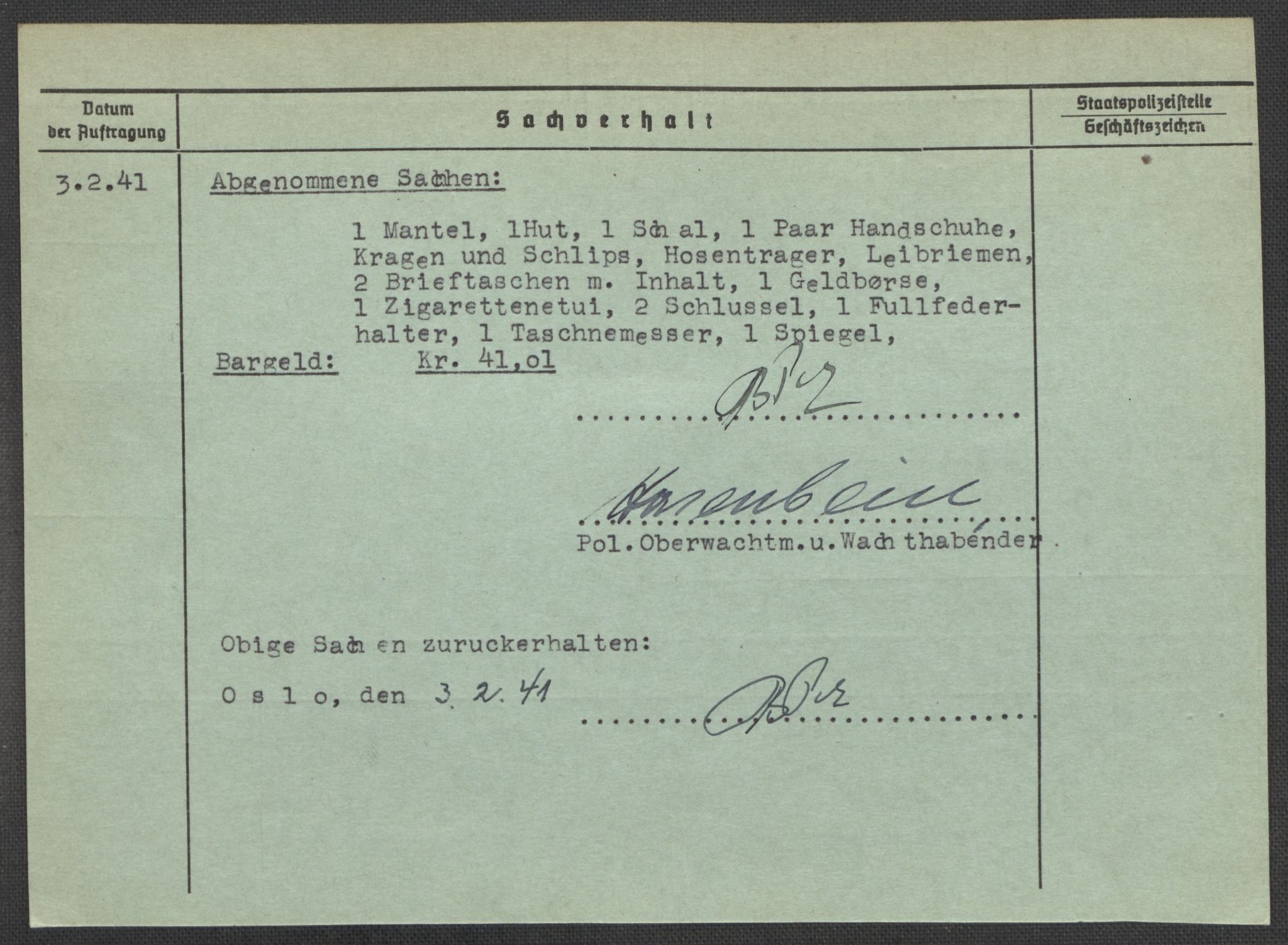 Befehlshaber der Sicherheitspolizei und des SD, RA/RAFA-5969/E/Ea/Eaa/L0008: Register over norske fanger i Møllergata 19: Oelze-Ru, 1940-1945, s. 905