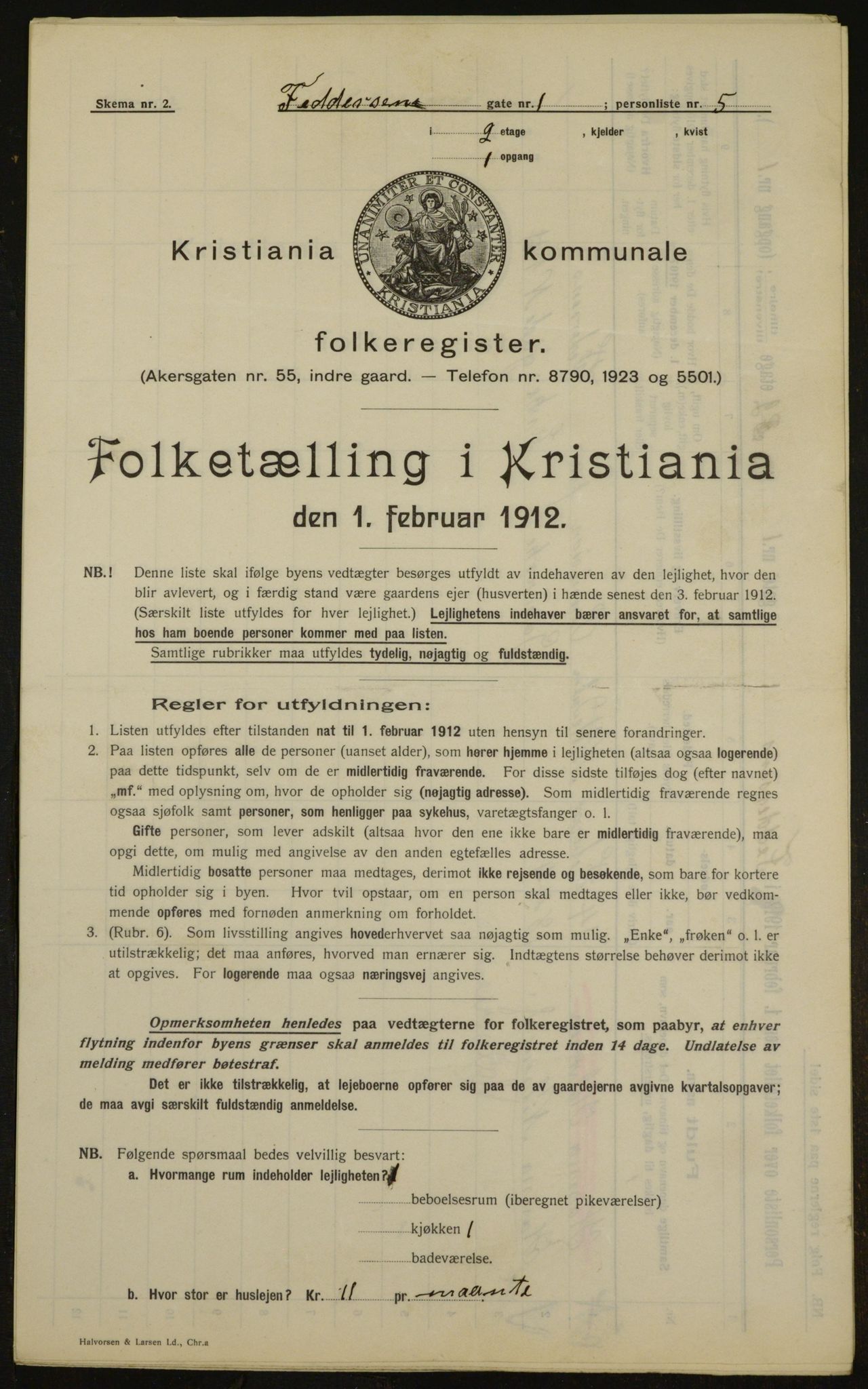 OBA, Kommunal folketelling 1.2.1912 for Kristiania, 1912, s. 23970