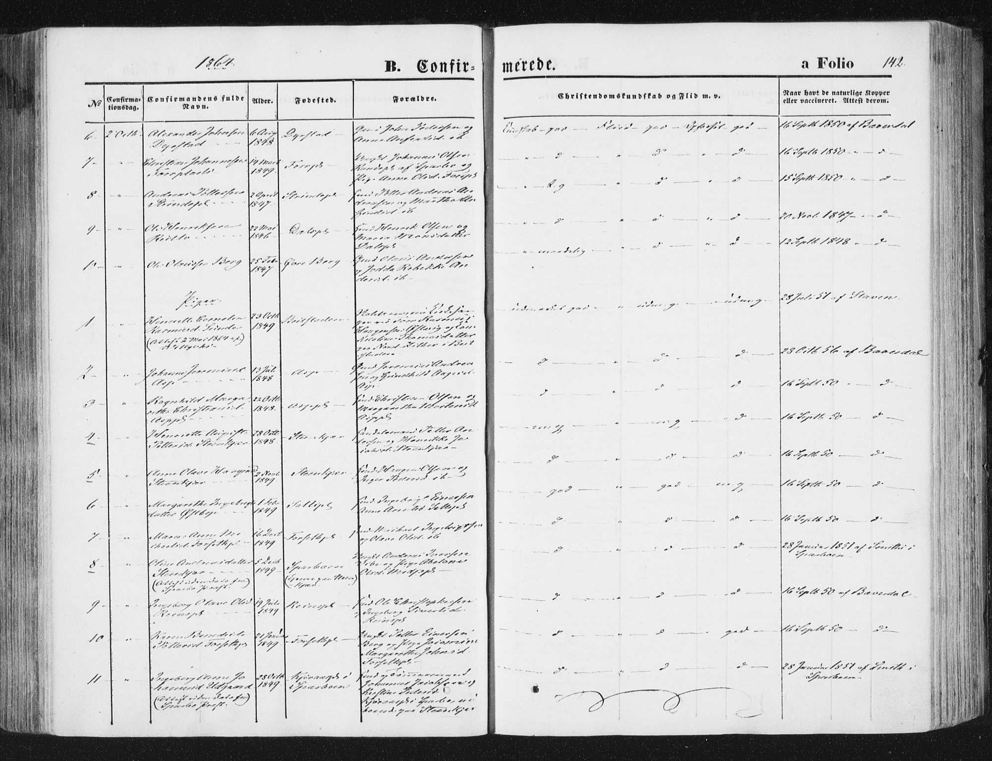 Ministerialprotokoller, klokkerbøker og fødselsregistre - Nord-Trøndelag, SAT/A-1458/746/L0447: Ministerialbok nr. 746A06, 1860-1877, s. 142