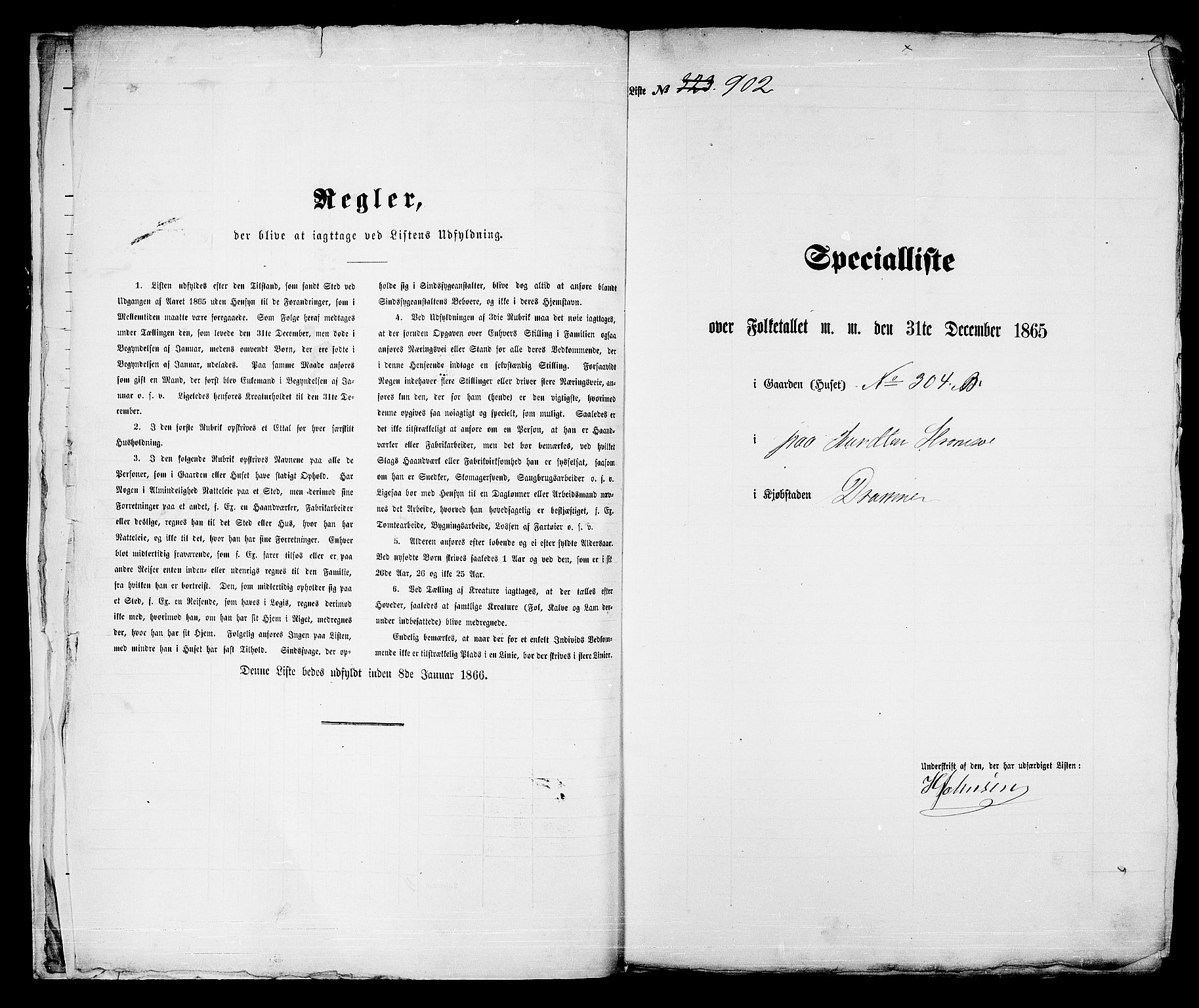 RA, Folketelling 1865 for 0602bP Strømsø prestegjeld i Drammen kjøpstad, 1865, s. 622
