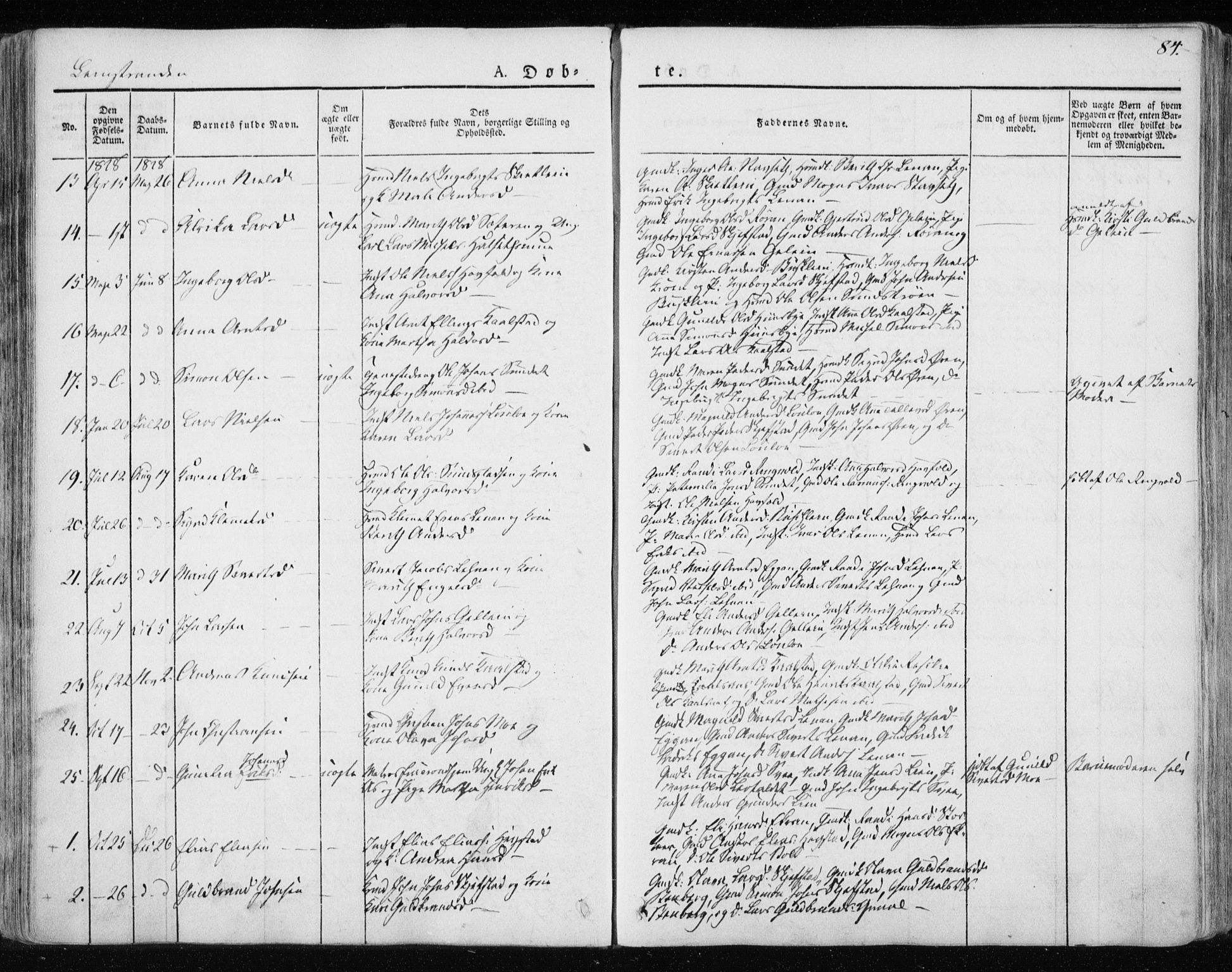 Ministerialprotokoller, klokkerbøker og fødselsregistre - Sør-Trøndelag, AV/SAT-A-1456/691/L1069: Ministerialbok nr. 691A04, 1826-1841, s. 84