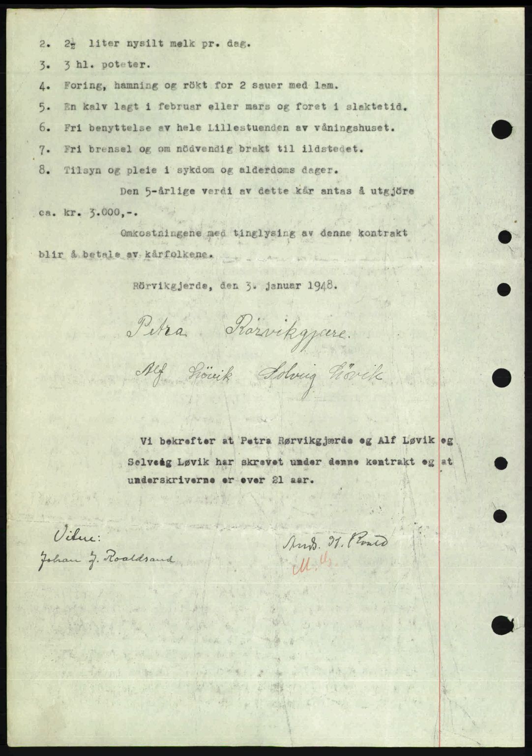 Nordre Sunnmøre sorenskriveri, AV/SAT-A-0006/1/2/2C/2Ca: Pantebok nr. A26, 1947-1948, Dagboknr: 65/1948