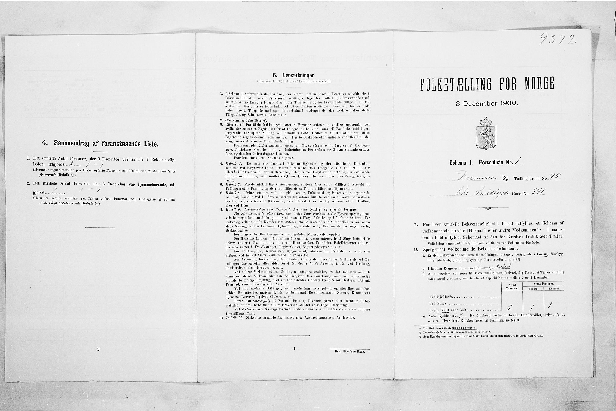 RA, Folketelling 1900 for 0602 Drammen kjøpstad, 1900, s. 7610