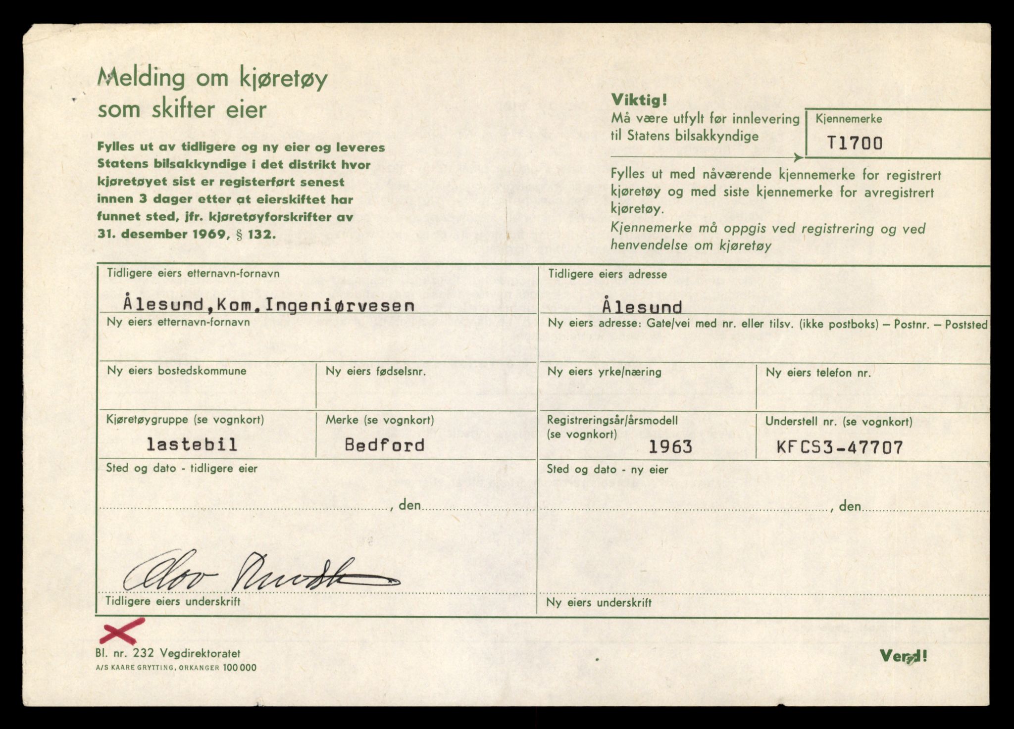 Møre og Romsdal vegkontor - Ålesund trafikkstasjon, AV/SAT-A-4099/F/Fe/L0015: Registreringskort for kjøretøy T 1700 - T 1850, 1927-1998, s. 7