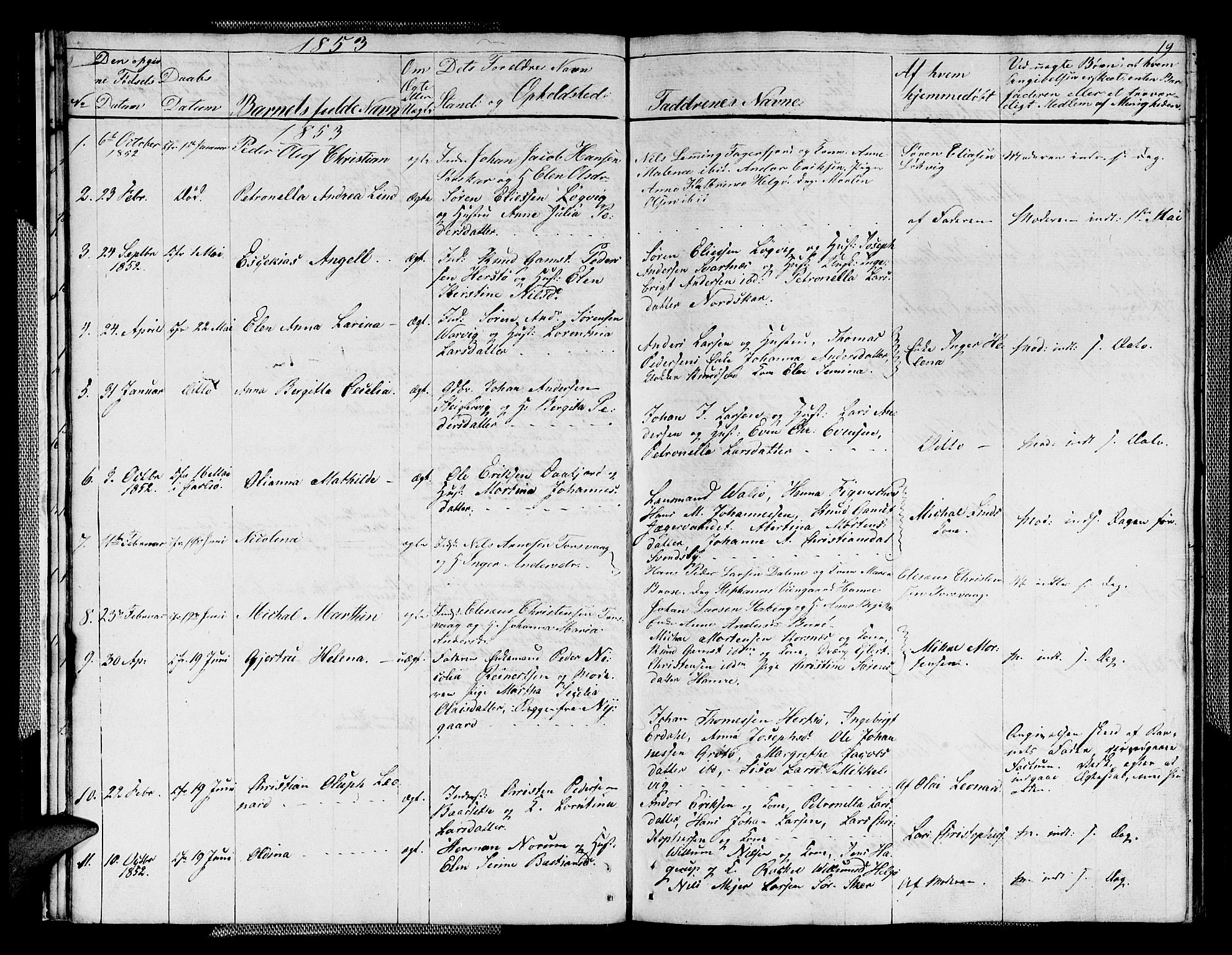 Karlsøy sokneprestembete, AV/SATØ-S-1299/H/Ha/Hab/L0004klokker: Klokkerbok nr. 4, 1845-1870, s. 19