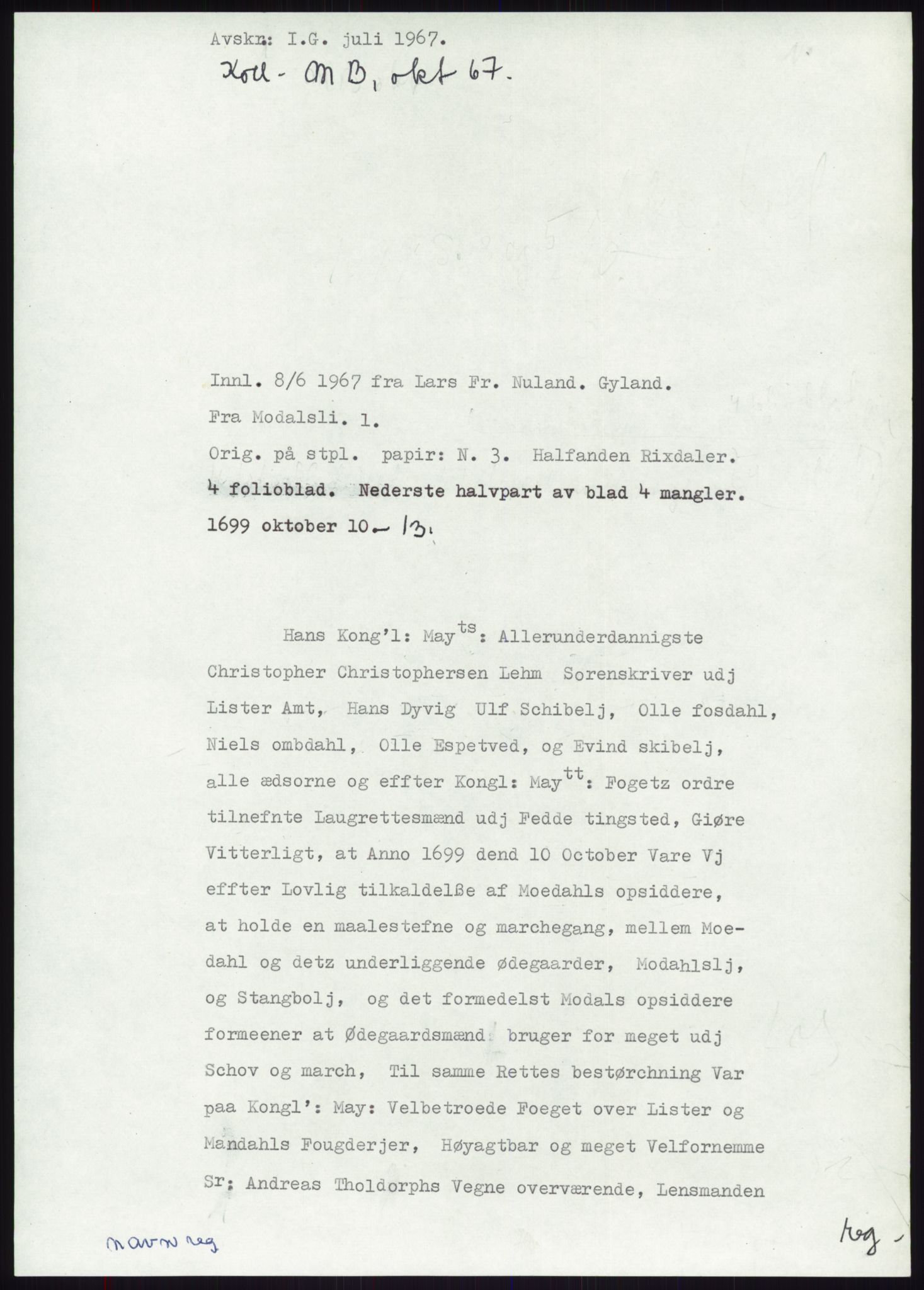Samlinger til kildeutgivelse, Diplomavskriftsamlingen, AV/RA-EA-4053/H/Ha, s. 2021