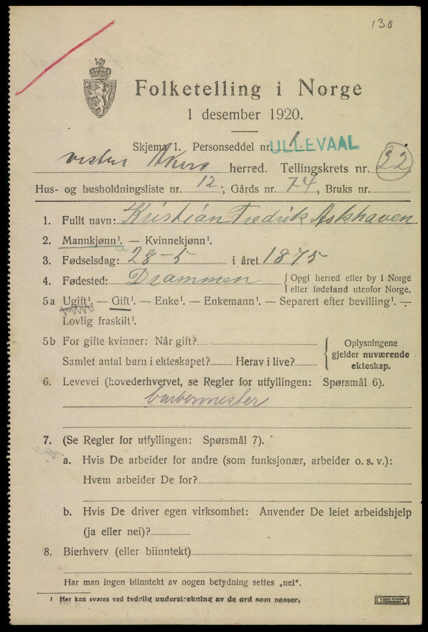 SAO, Folketelling 1920 for 0218 Aker herred, 1920, s. 125918