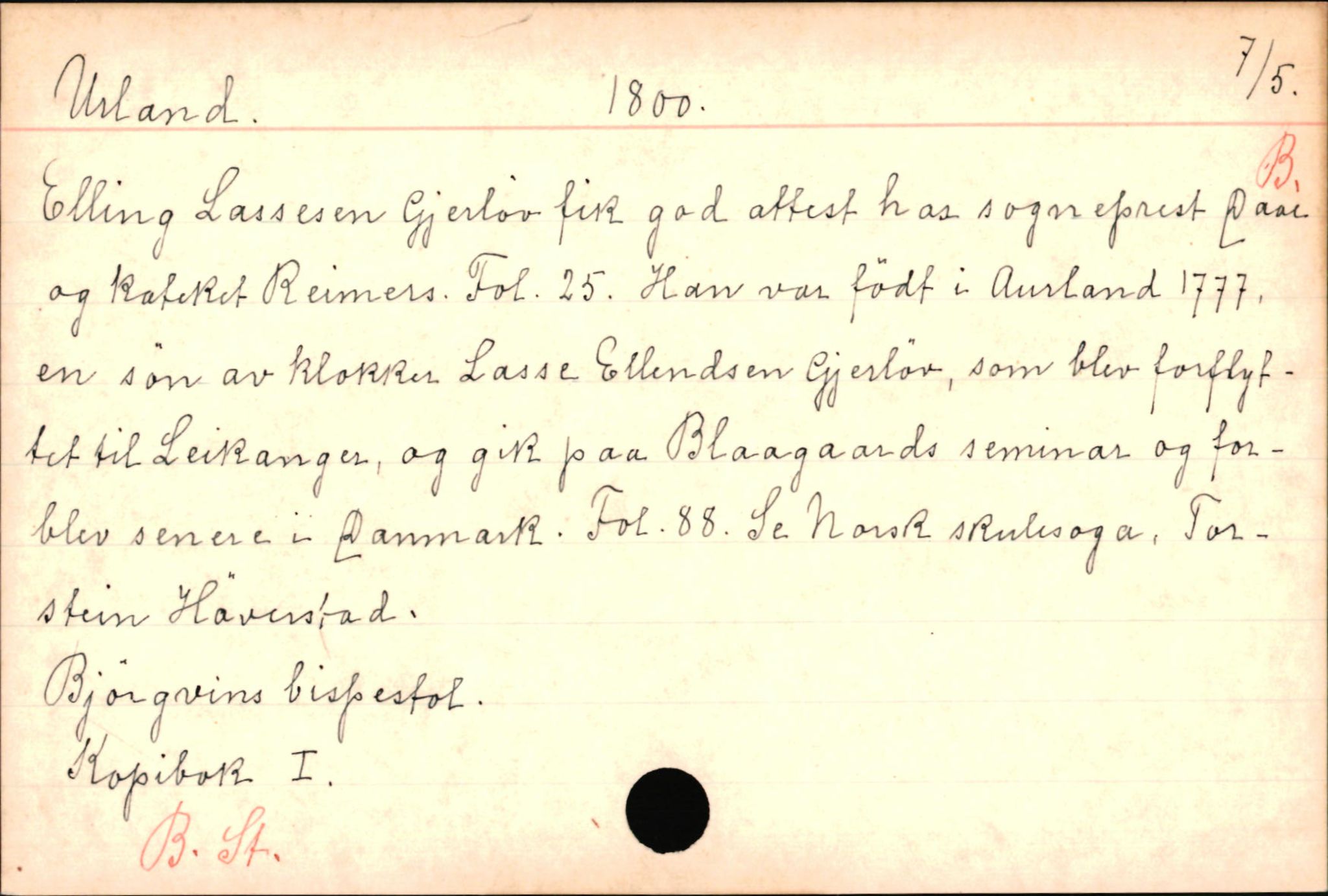 Haugen, Johannes - lærer, AV/SAB-SAB/PA-0036/01/L0001: Om klokkere og lærere, 1521-1904, s. 9181