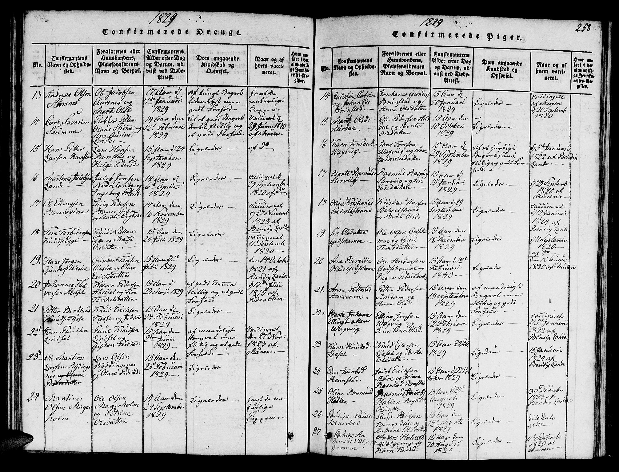 Ministerialprotokoller, klokkerbøker og fødselsregistre - Møre og Romsdal, AV/SAT-A-1454/522/L0322: Klokkerbok nr. 522C01, 1816-1830, s. 258