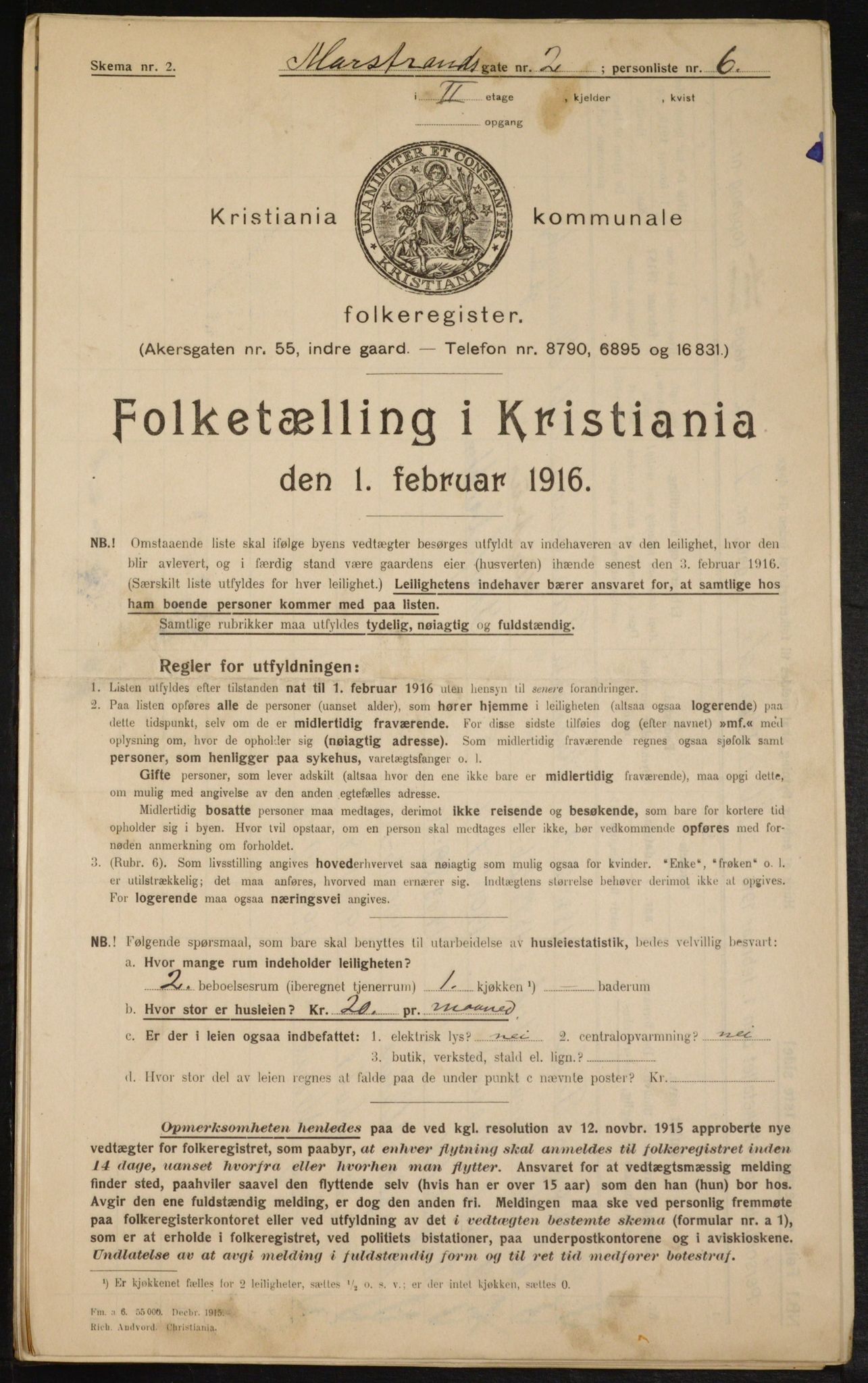 OBA, Kommunal folketelling 1.2.1916 for Kristiania, 1916, s. 66334