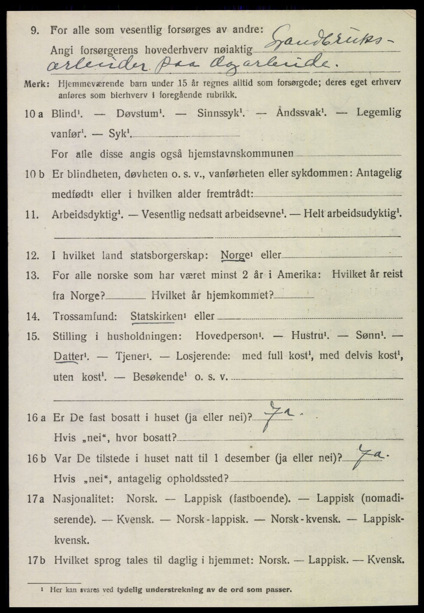 SAT, Folketelling 1920 for 1753 Foldereid herred, 1920, s. 1167