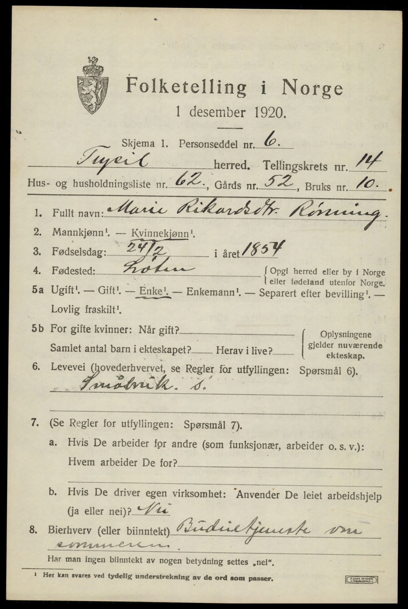 SAH, Folketelling 1920 for 0428 Trysil herred, 1920, s. 8687