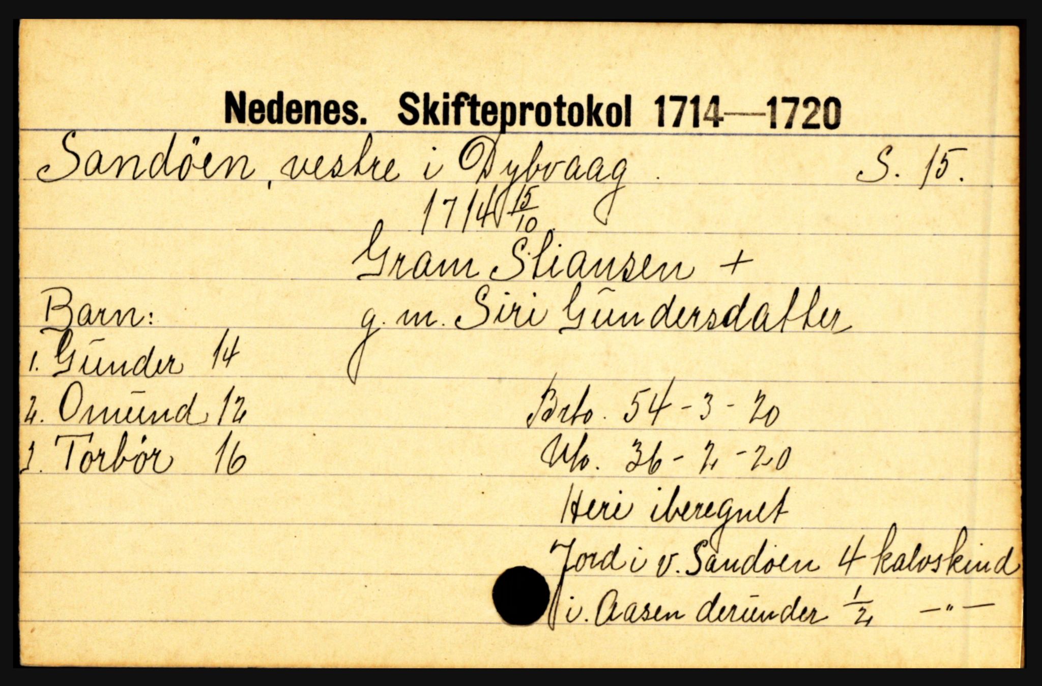 Nedenes sorenskriveri før 1824, AV/SAK-1221-0007/H, s. 25587