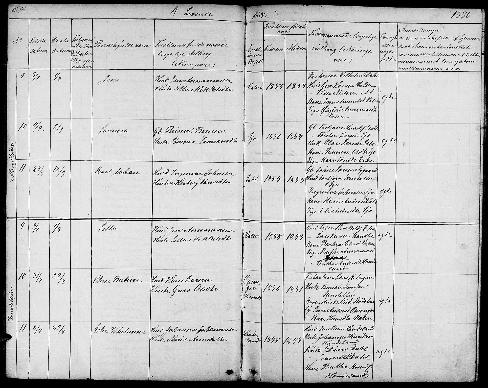 Fjelberg sokneprestembete, AV/SAB-A-75201/H/Hab: Klokkerbok nr. B 3, 1868-1888, s. 64