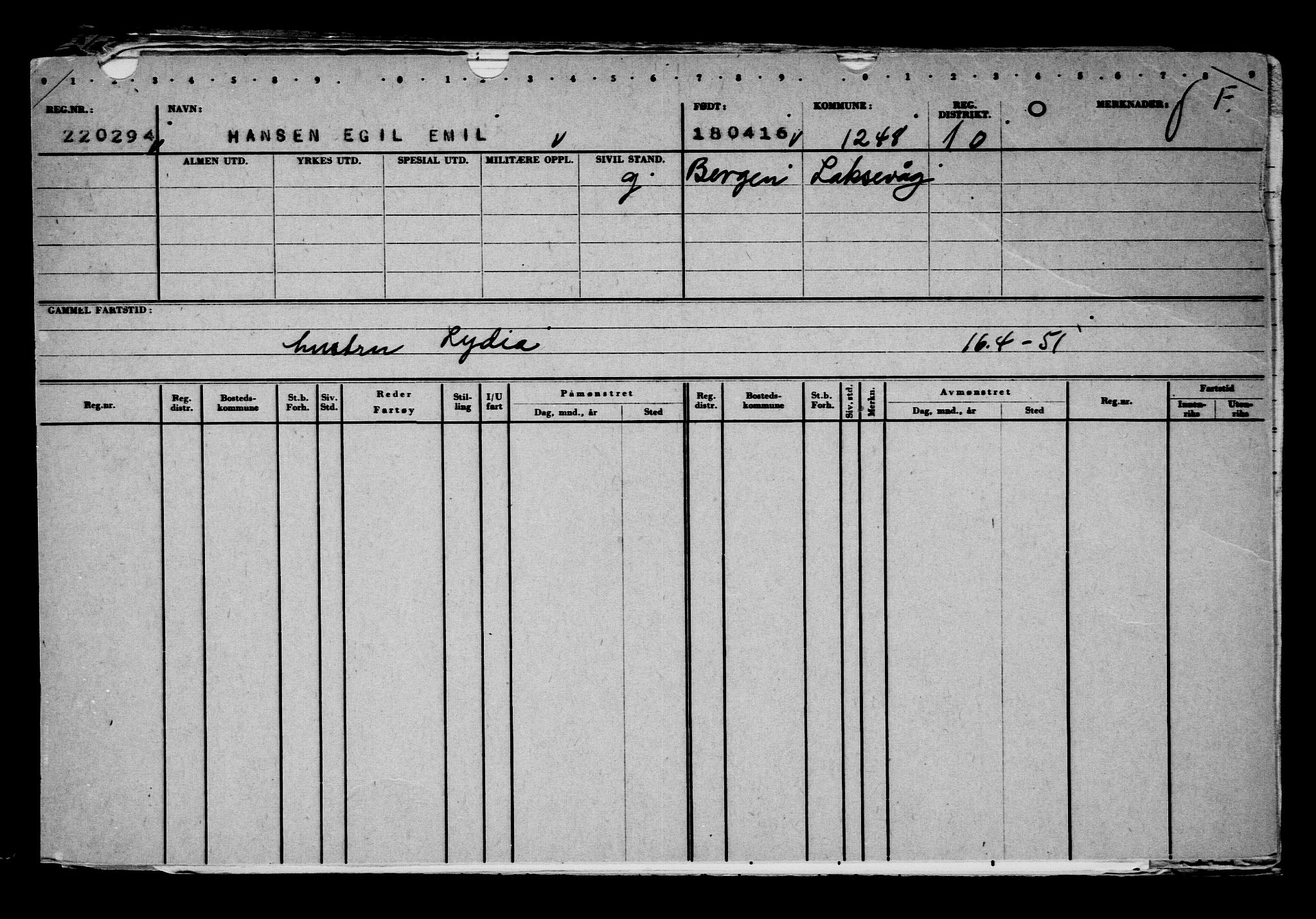 Direktoratet for sjømenn, RA/S-3545/G/Gb/L0138: Hovedkort, 1916, s. 347