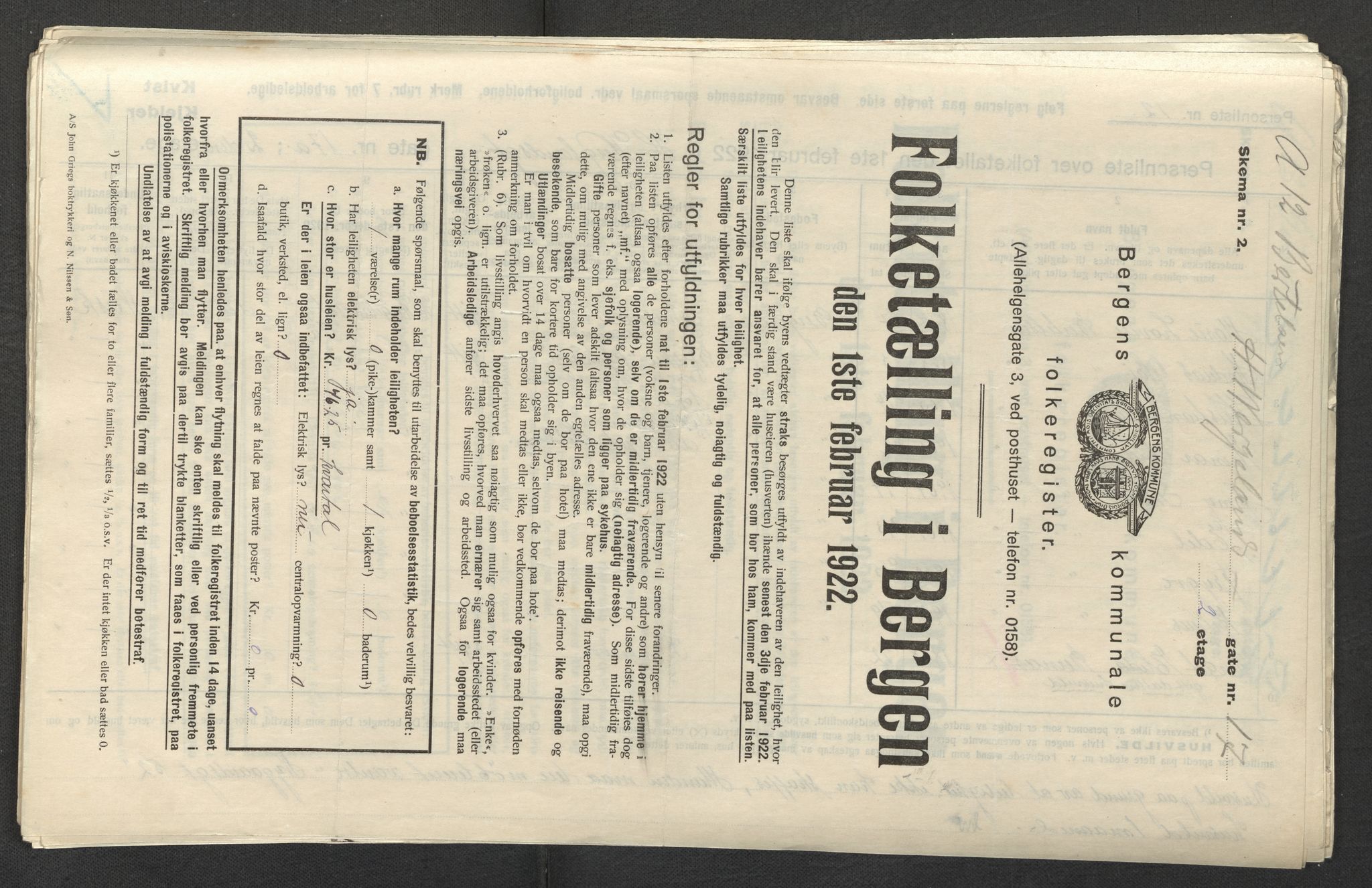 SAB, Kommunal folketelling 1922 for Bergen kjøpstad, 1922, s. 14587