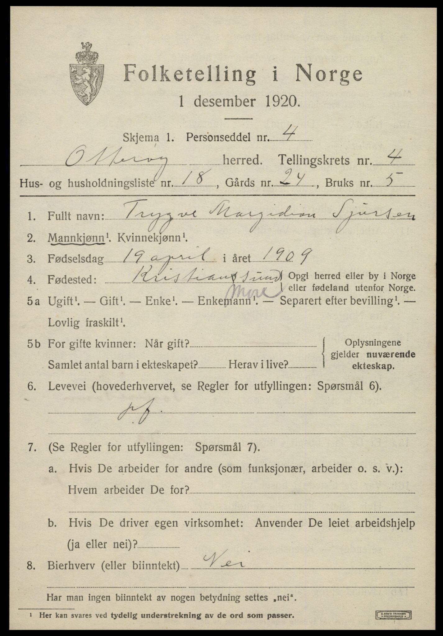 SAT, Folketelling 1920 for 1747 Otterøy herred, 1920, s. 1945