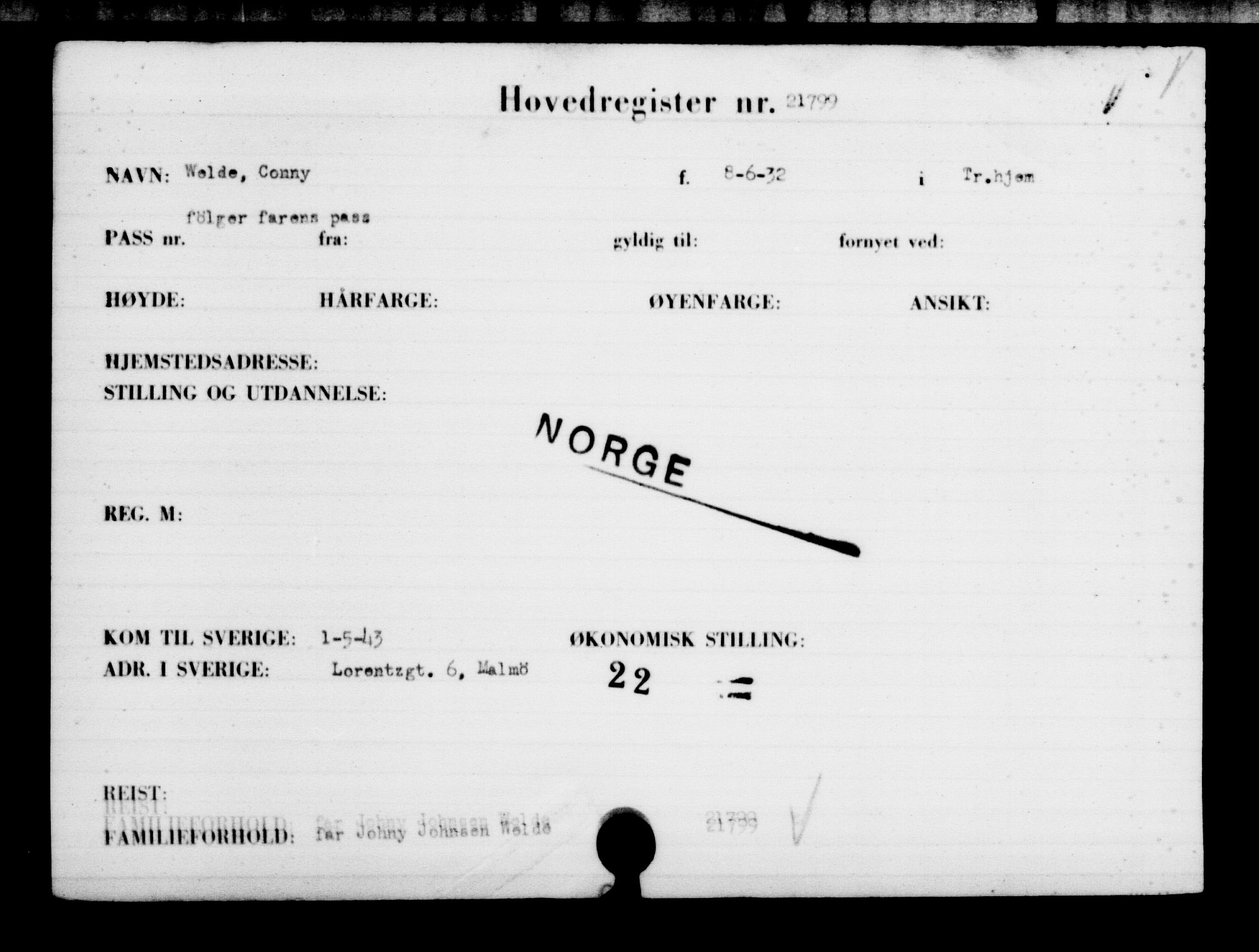 Den Kgl. Norske Legasjons Flyktningskontor, AV/RA-S-6753/V/Va/L0009: Kjesäterkartoteket.  Flyktningenr. 18502-22048, 1940-1945, s. 2825