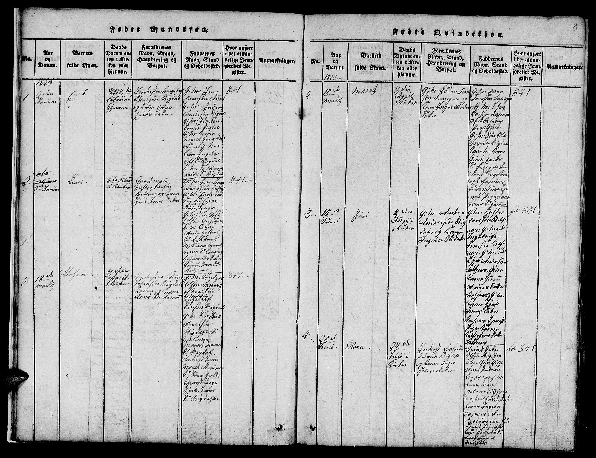 Ministerialprotokoller, klokkerbøker og fødselsregistre - Sør-Trøndelag, SAT/A-1456/666/L0788: Klokkerbok nr. 666C01, 1816-1847, s. 8