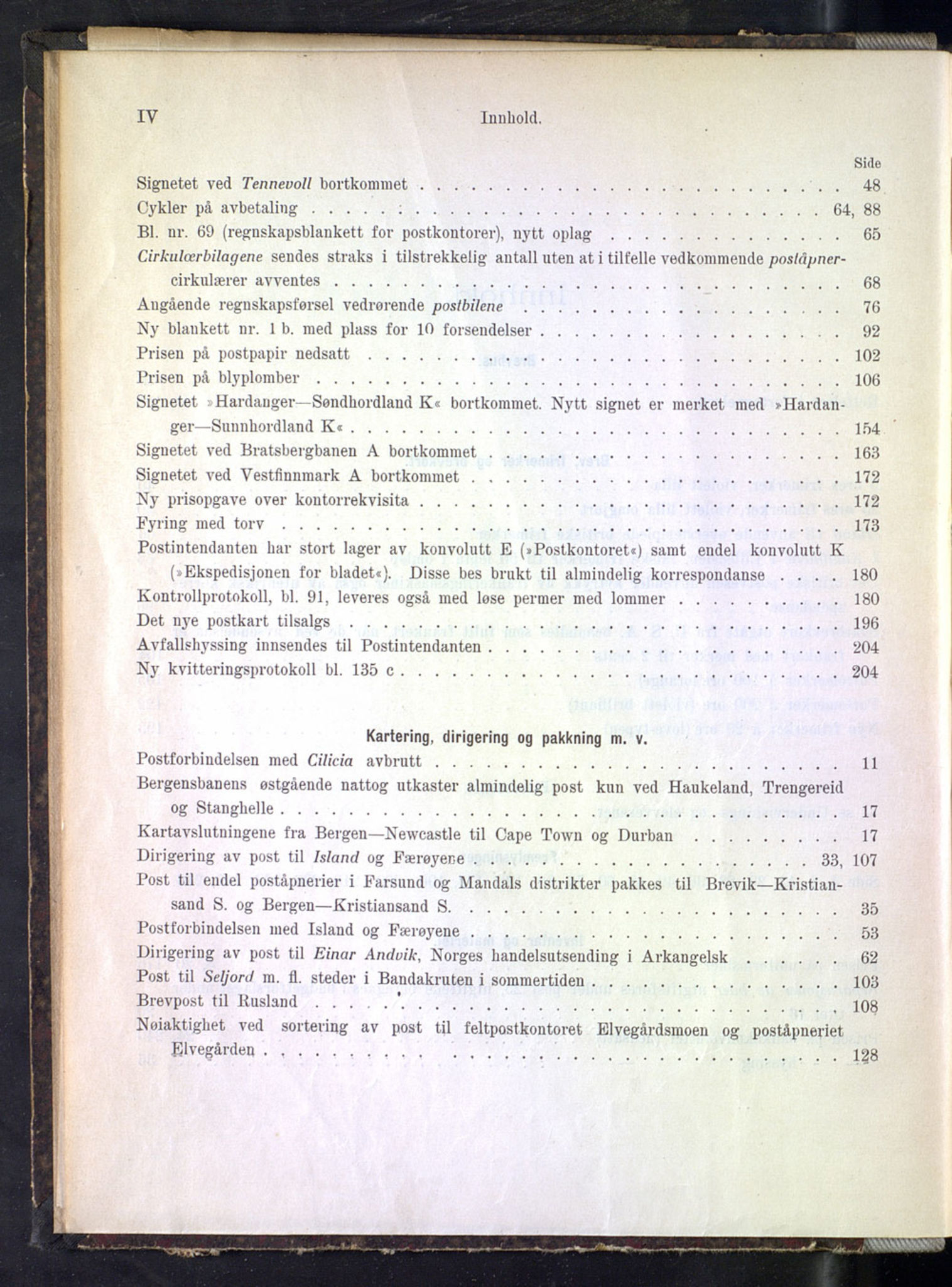 Norges Postmuseums bibliotek, NOPO/-/-/-: Sirkulærer fra Poststyrelsen, 1922