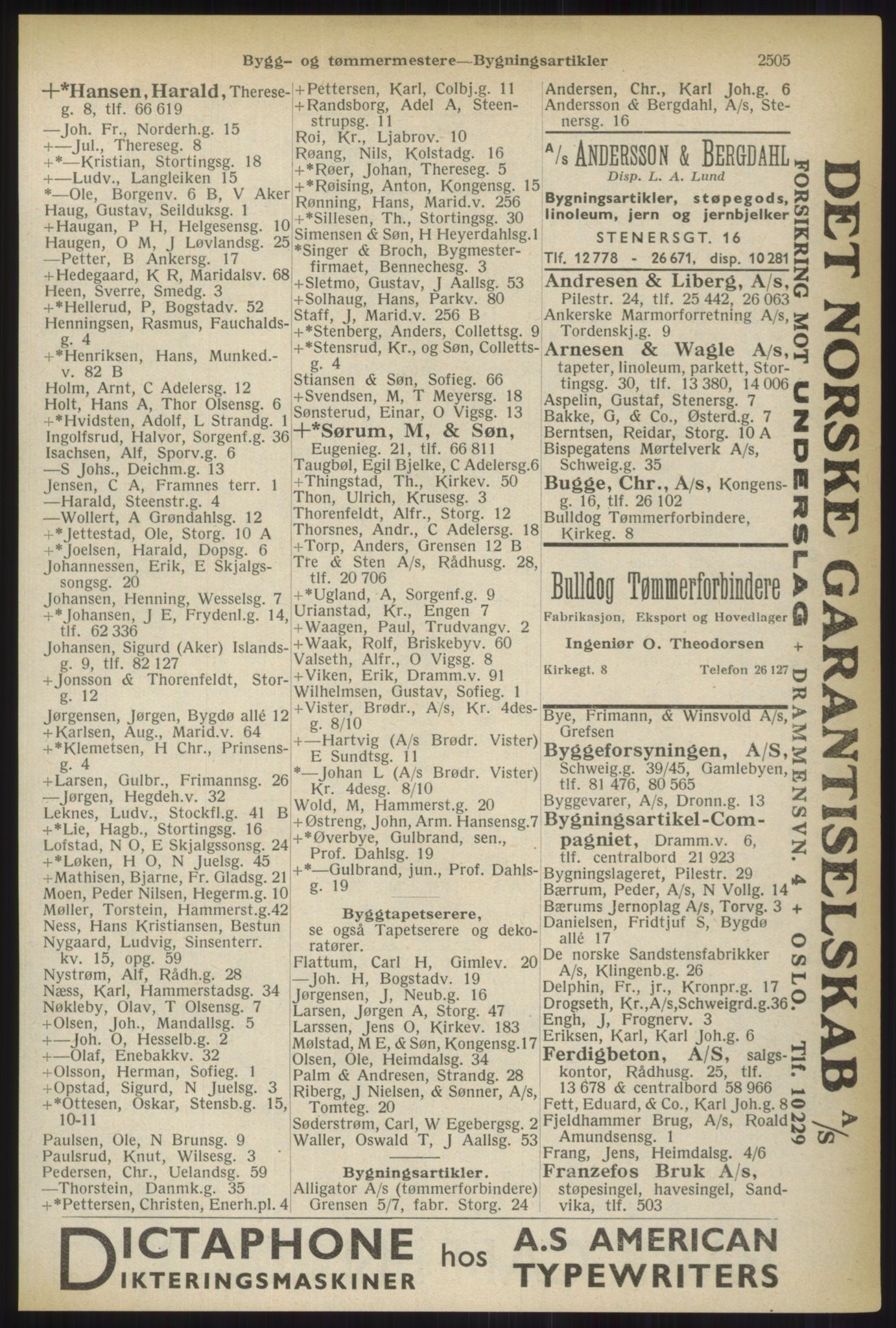 Kristiania/Oslo adressebok, PUBL/-, 1937, s. 2505