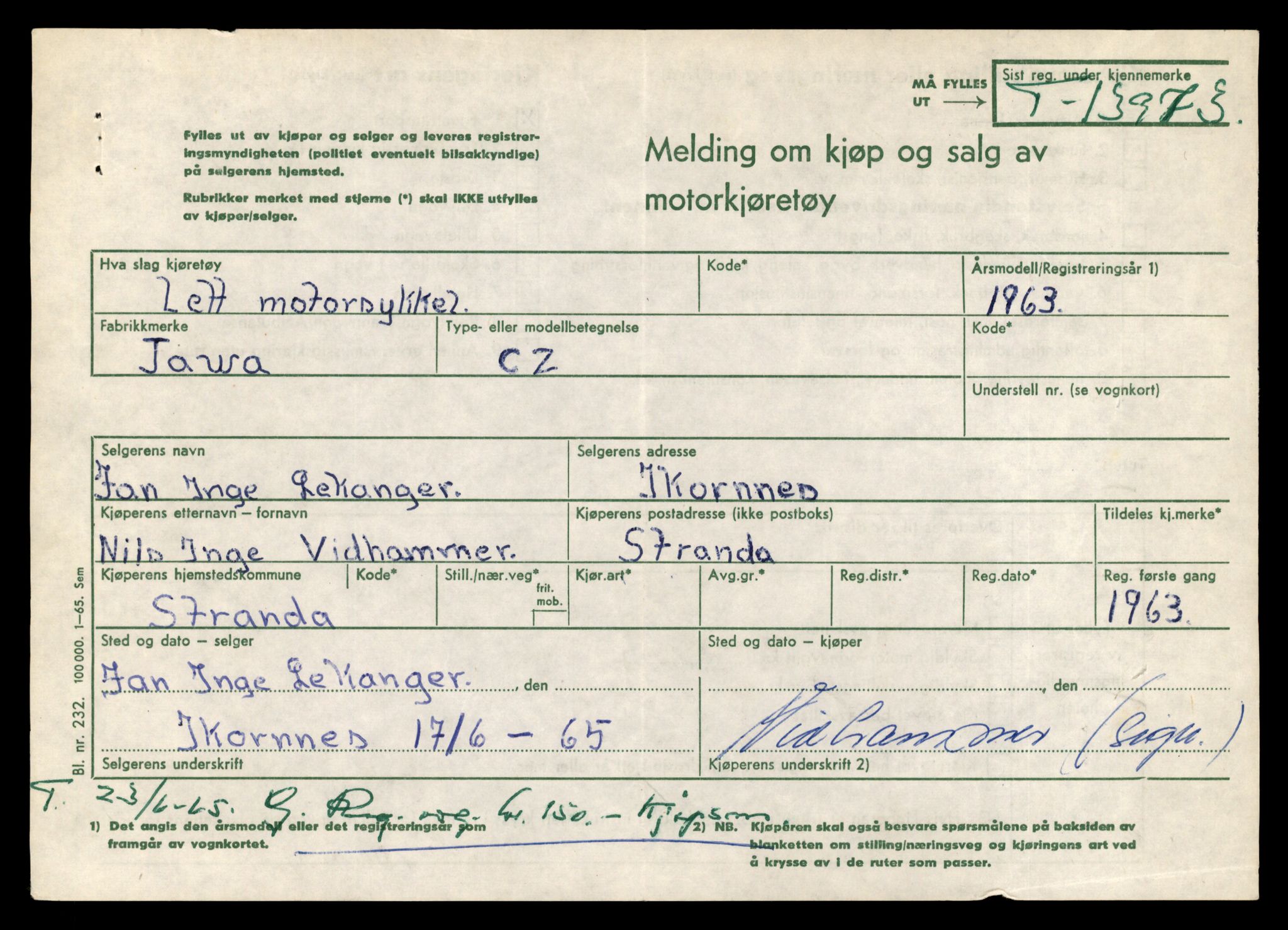 Møre og Romsdal vegkontor - Ålesund trafikkstasjon, AV/SAT-A-4099/F/Fe/L0042: Registreringskort for kjøretøy T 13906 - T 14079, 1927-1998, s. 1067