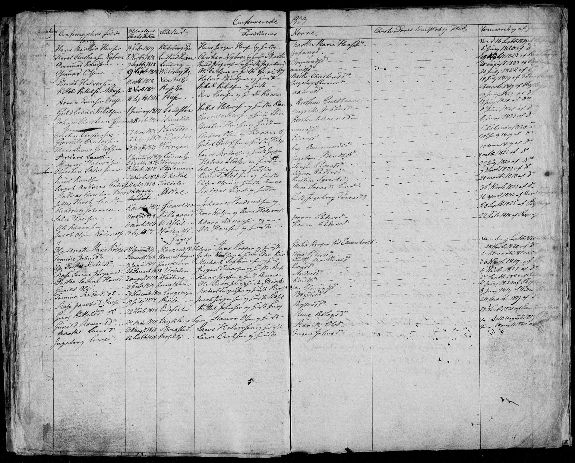 Øyestad sokneprestkontor, AV/SAK-1111-0049/F/Fb/L0004: Klokkerbok nr. B 4, 1828-1833