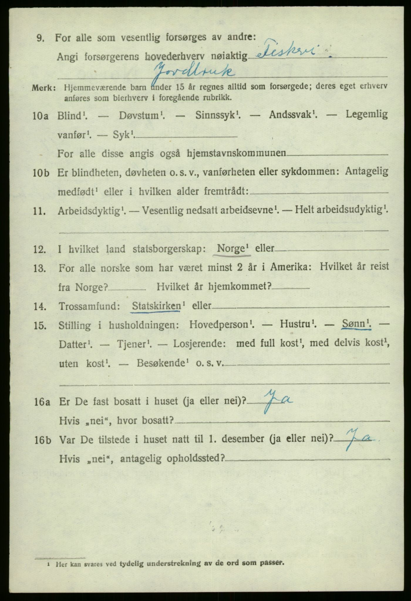 SAB, Folketelling 1920 for 1437 Kinn herred, 1920, s. 6064