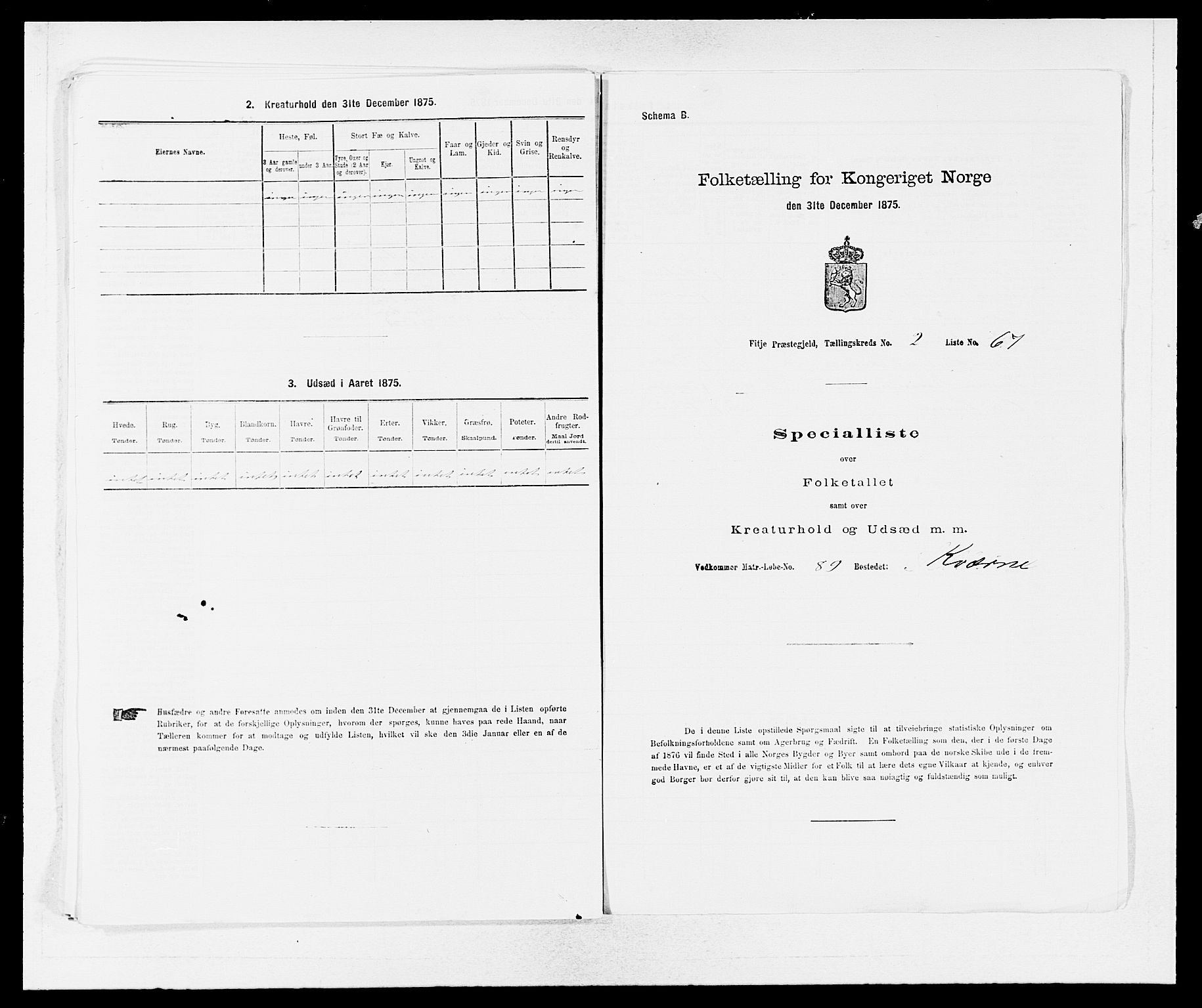 SAB, Folketelling 1875 for 1222P Fitjar prestegjeld, 1875, s. 319