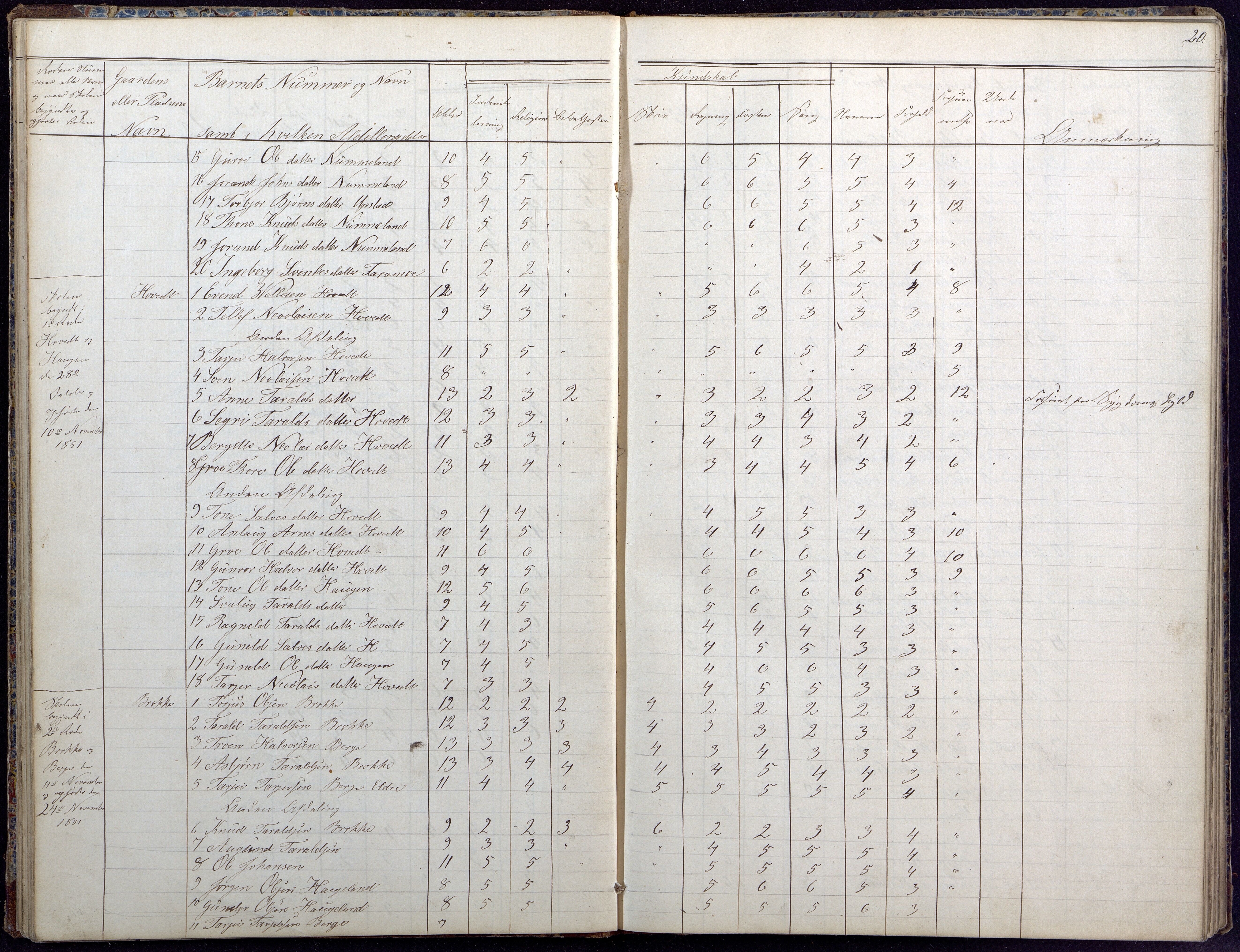 Hylestad kommune, AAKS/KA0939-PK/03/03b/L0020: Skoleprotokoll for 2. skoledistrikt, 1850-1862, s. 20