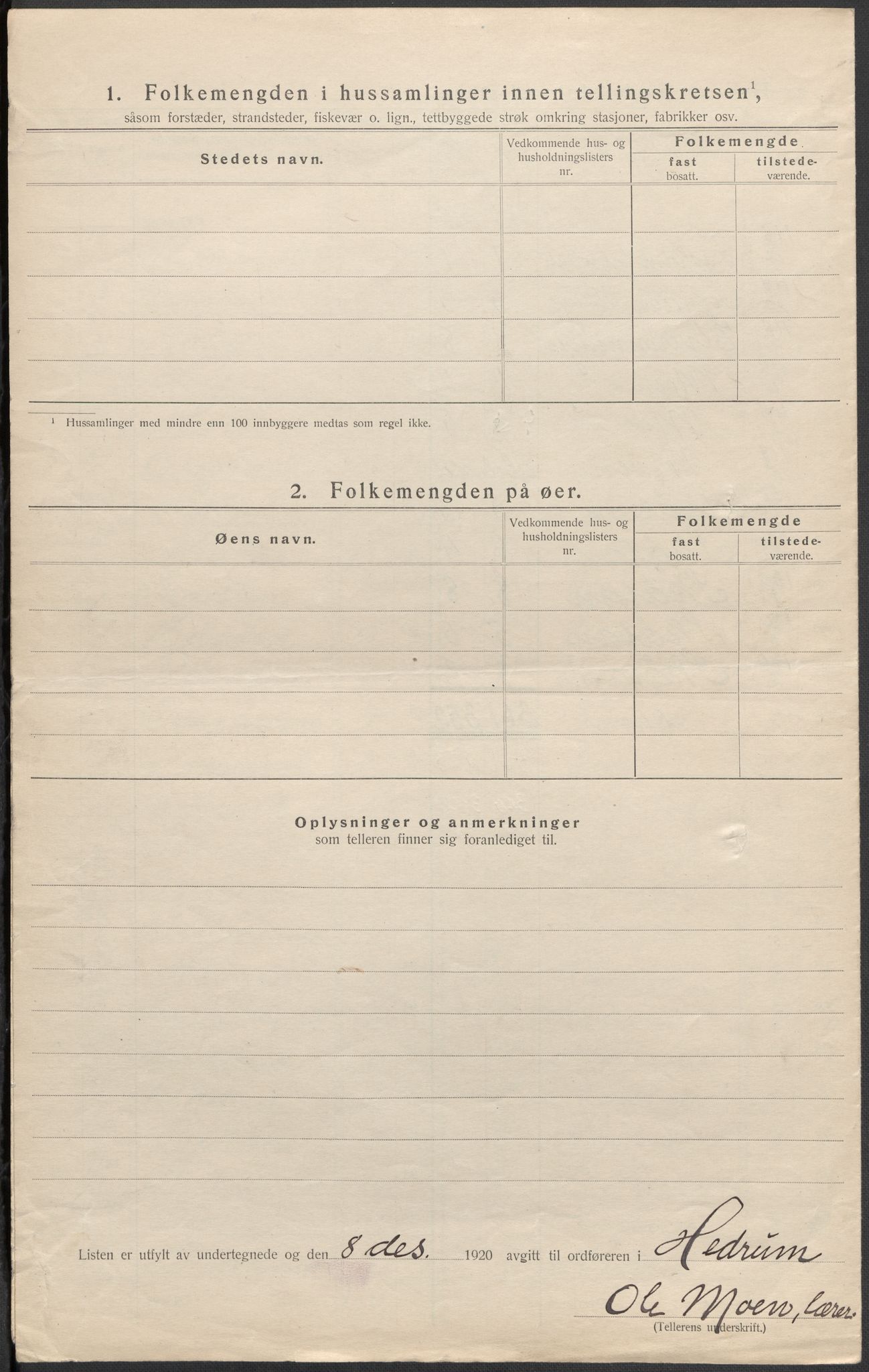 SAKO, Folketelling 1920 for 0727 Hedrum herred, 1920, s. 62