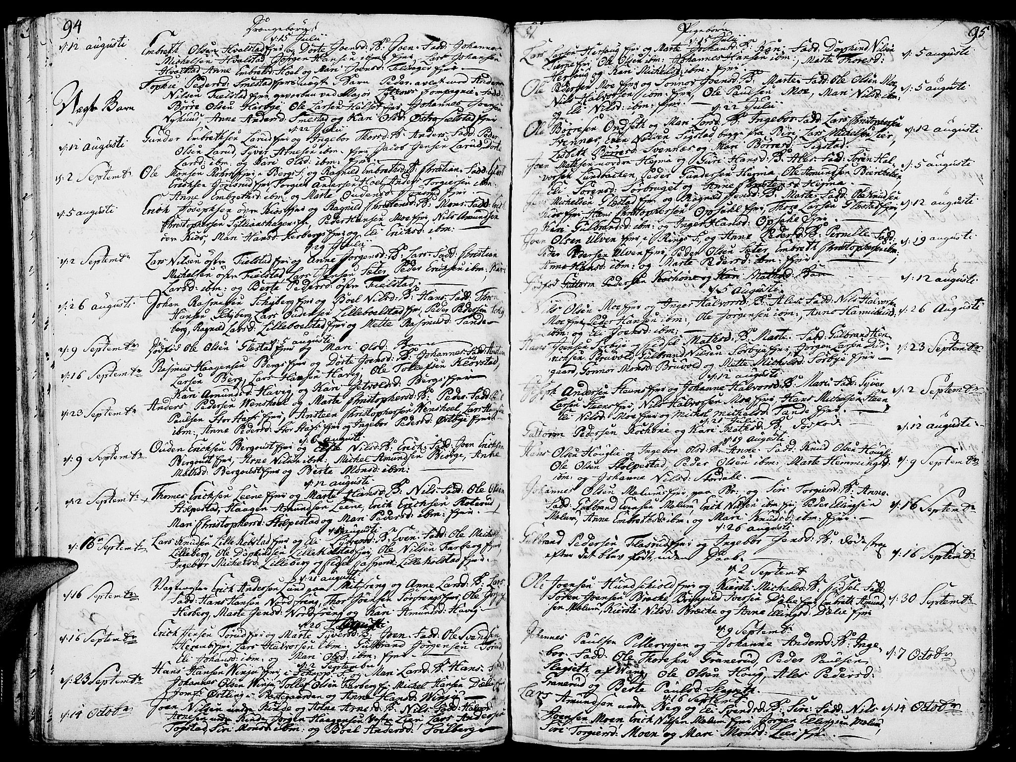 Ringsaker prestekontor, AV/SAH-PREST-014/K/Ka/L0003: Ministerialbok nr. 3, 1775-1798, s. 94-95