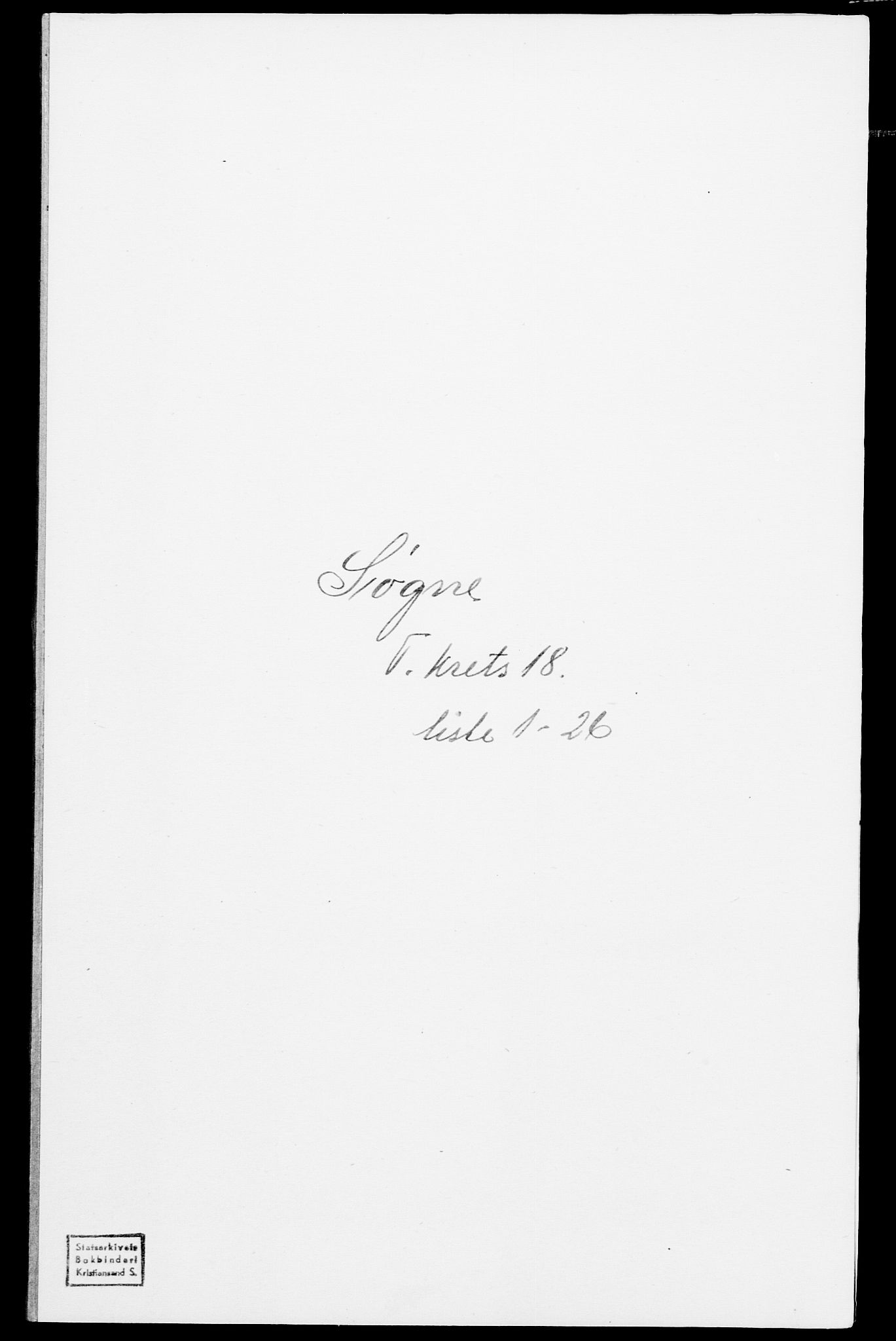 SAK, Folketelling 1875 for 1018P Søgne prestegjeld, 1875, s. 1417