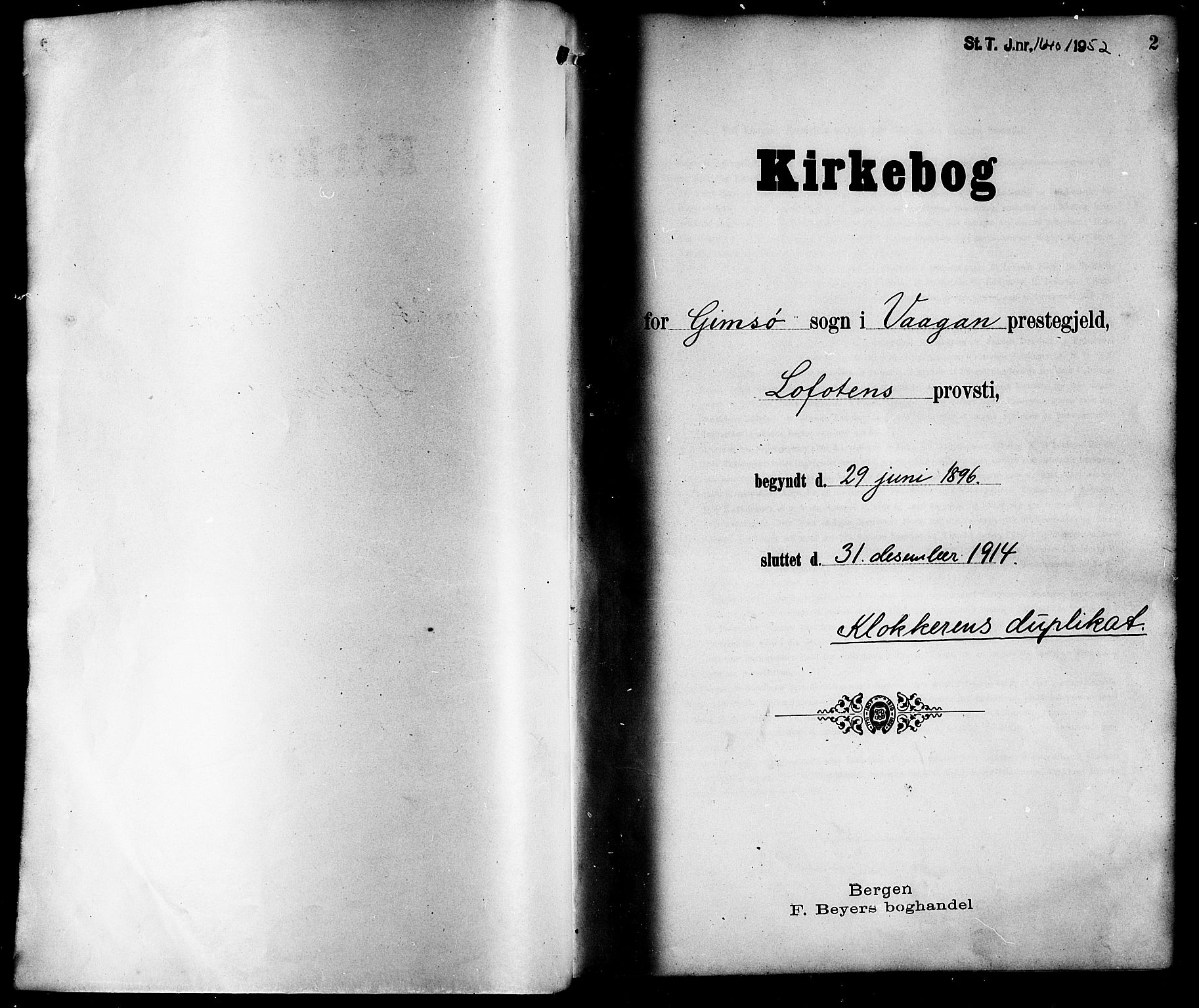 Ministerialprotokoller, klokkerbøker og fødselsregistre - Nordland, SAT/A-1459/876/L1105: Klokkerbok nr. 876C04, 1896-1914, s. 2