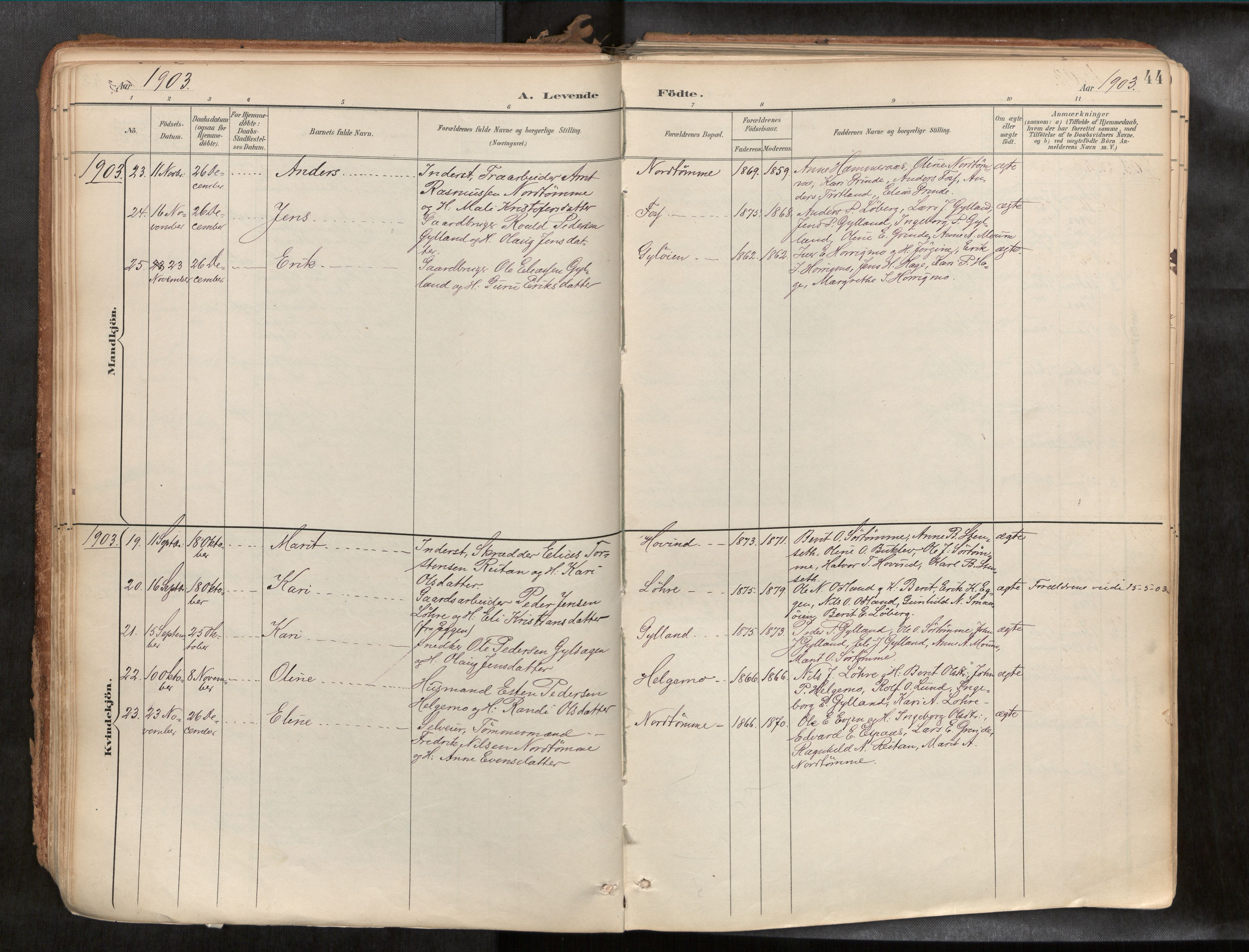 Ministerialprotokoller, klokkerbøker og fødselsregistre - Sør-Trøndelag, SAT/A-1456/692/L1105b: Ministerialbok nr. 692A06, 1891-1934, s. 44