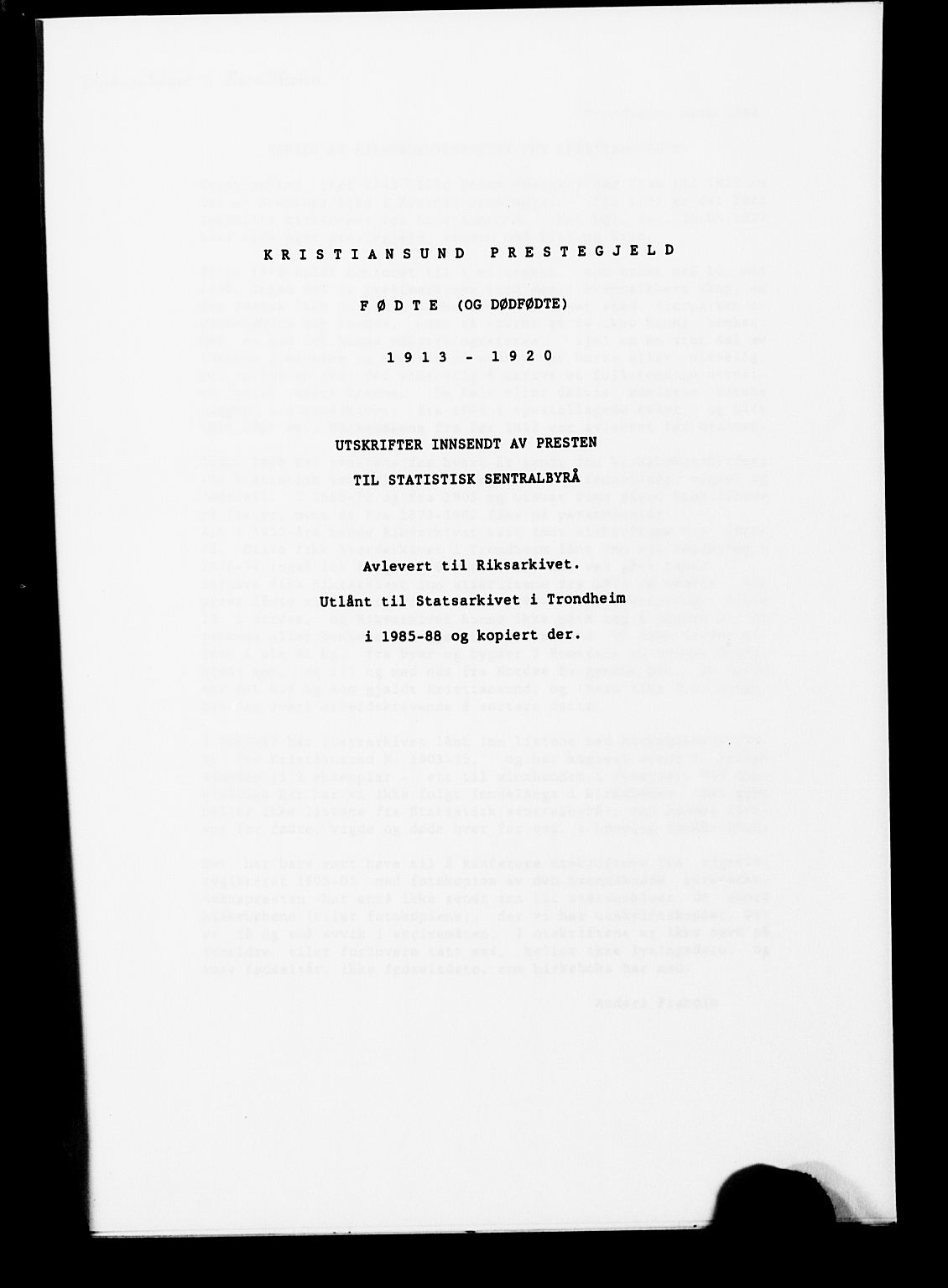 Ministerialprotokoller, klokkerbøker og fødselsregistre - Møre og Romsdal, AV/SAT-A-1454/572/L0861: Ministerialbok nr. 572D05, 1913-1920