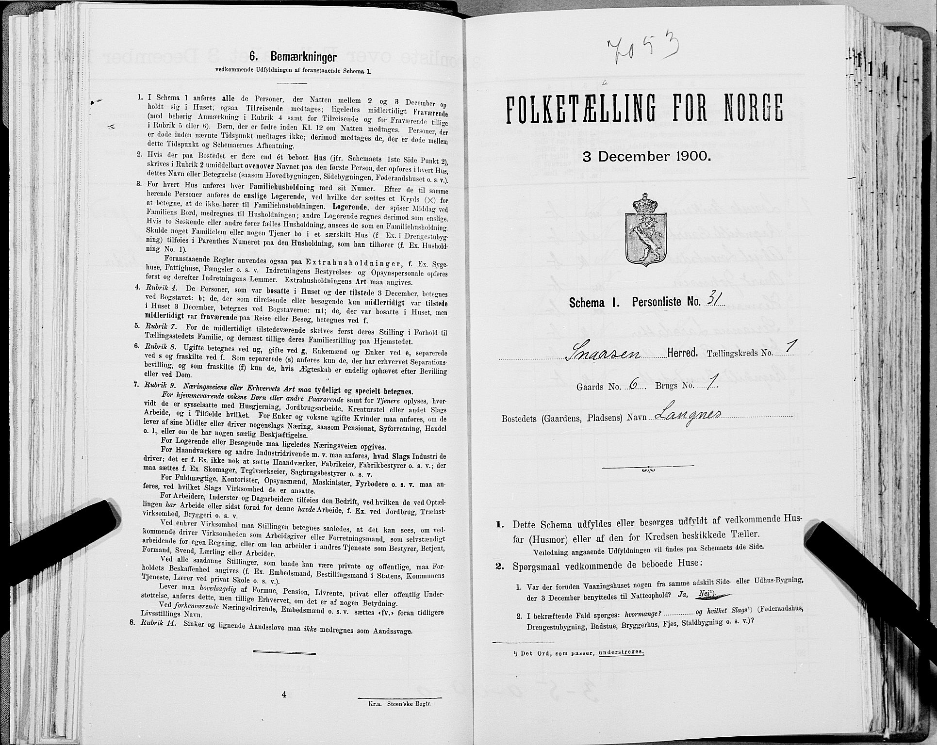 SAT, Folketelling 1900 for 1736 Snåsa herred, 1900, s. 111