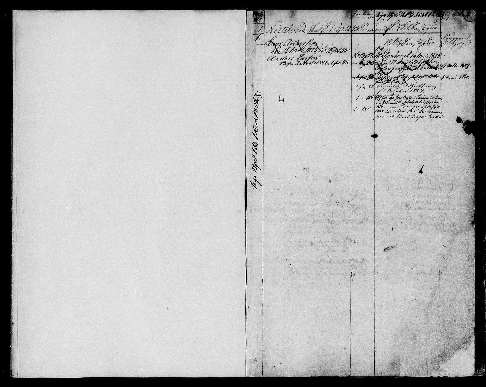 Sunnhordland sorenskrivar, SAB/A-2401/1/G/Ga/Gad/L0002: Panteregister nr. II.A.d.2, 1801-1865, s. 0-1