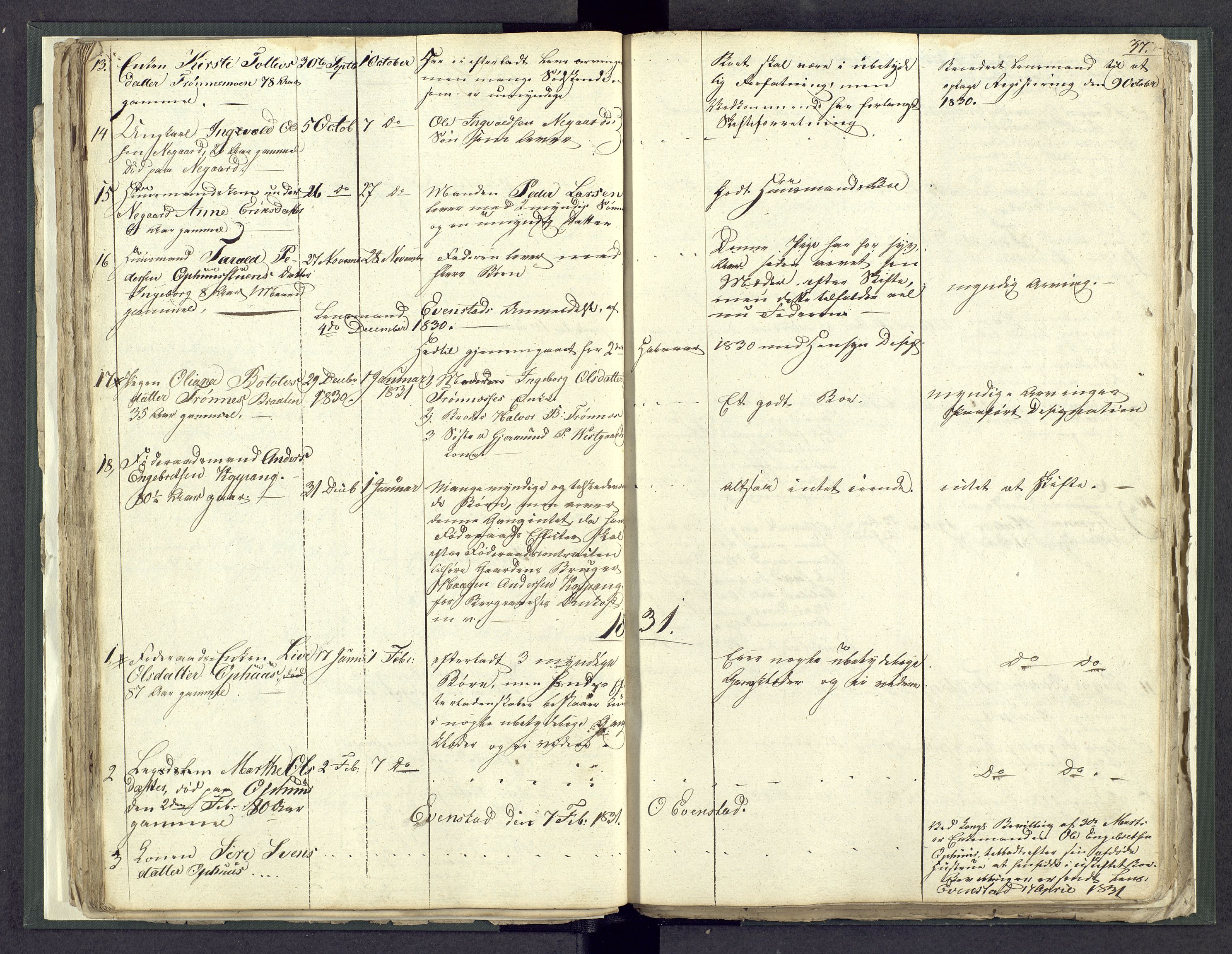 Østerdalen sorenskriveri, SAH/TING-032/J/Jd/L0003: Dødsfallsjournal, 1829-1834, s. 37