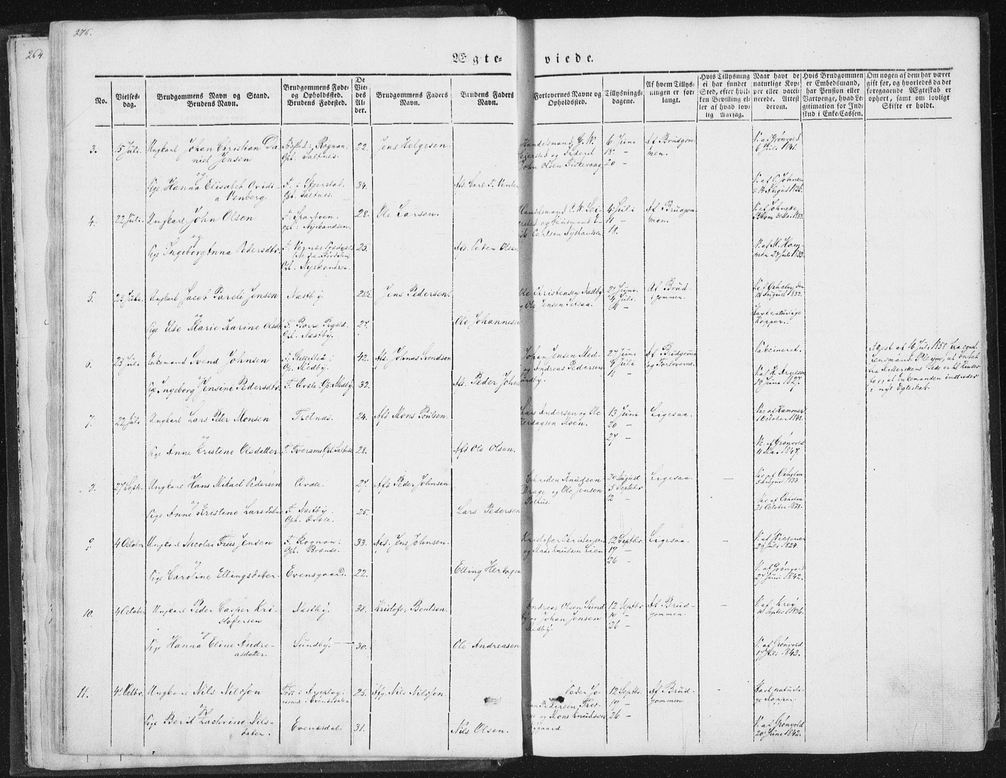 Ministerialprotokoller, klokkerbøker og fødselsregistre - Nordland, SAT/A-1459/847/L0667: Ministerialbok nr. 847A07, 1842-1871, s. 276