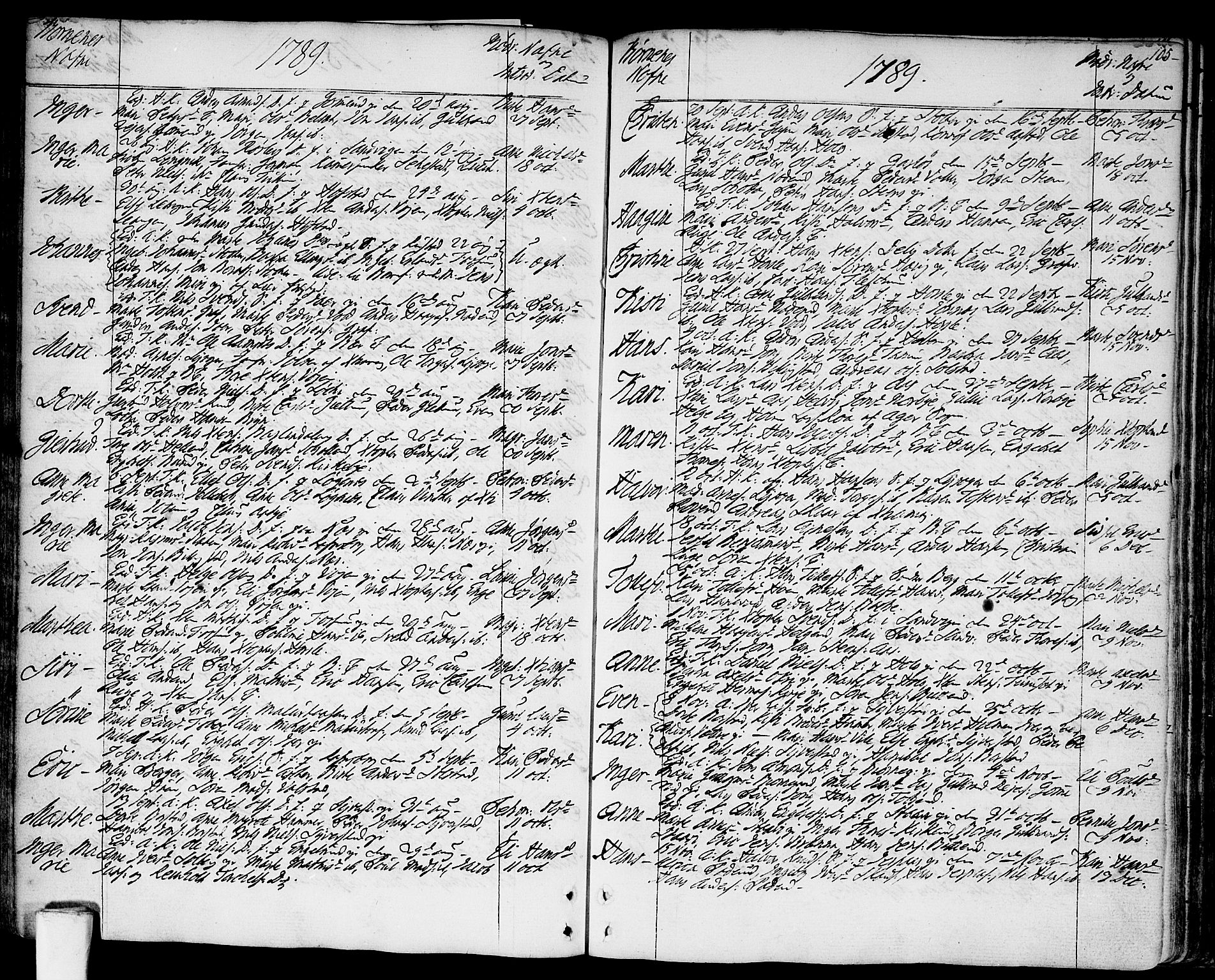 Asker prestekontor Kirkebøker, AV/SAO-A-10256a/F/Fa/L0003: Ministerialbok nr. I 3, 1767-1807, s. 105