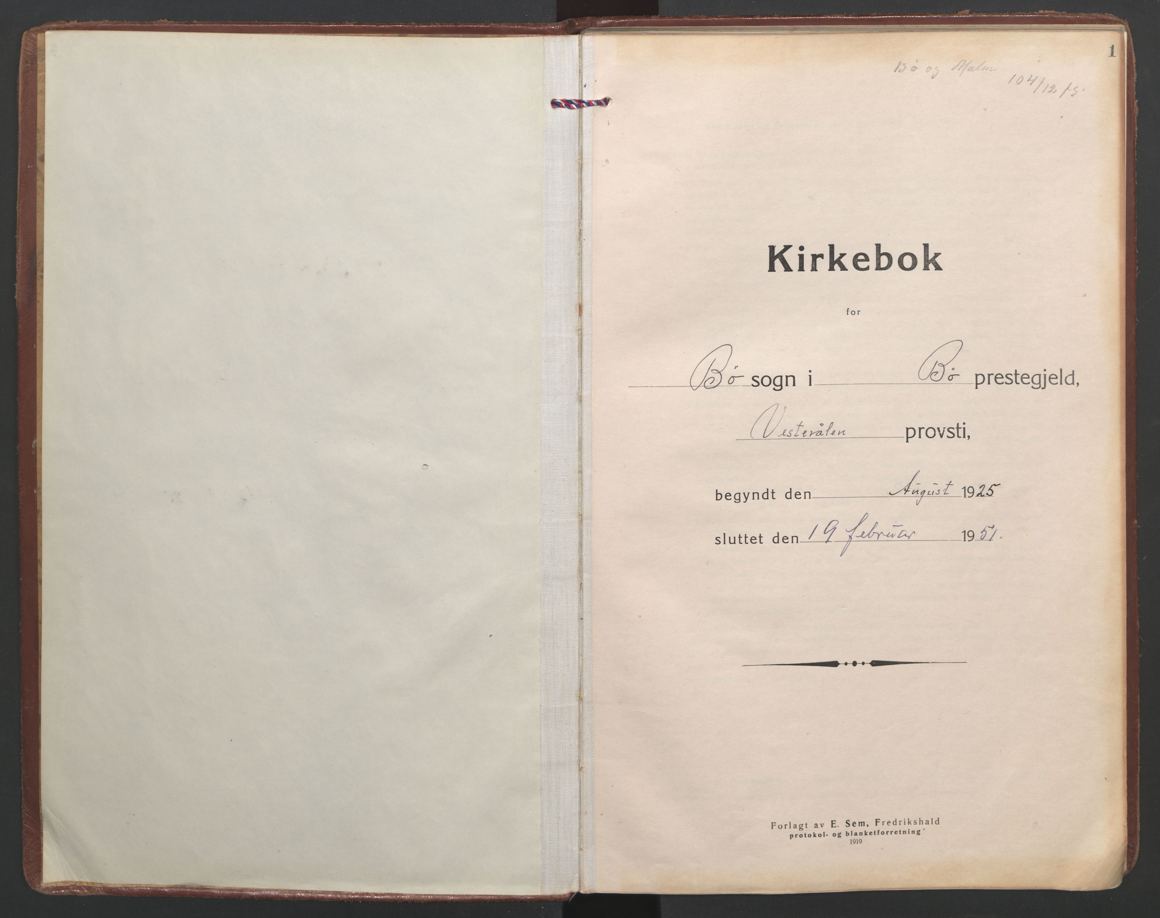 Ministerialprotokoller, klokkerbøker og fødselsregistre - Nordland, AV/SAT-A-1459/891/L1307: Ministerialbok nr. 891A12, 1925-1951, s. 1