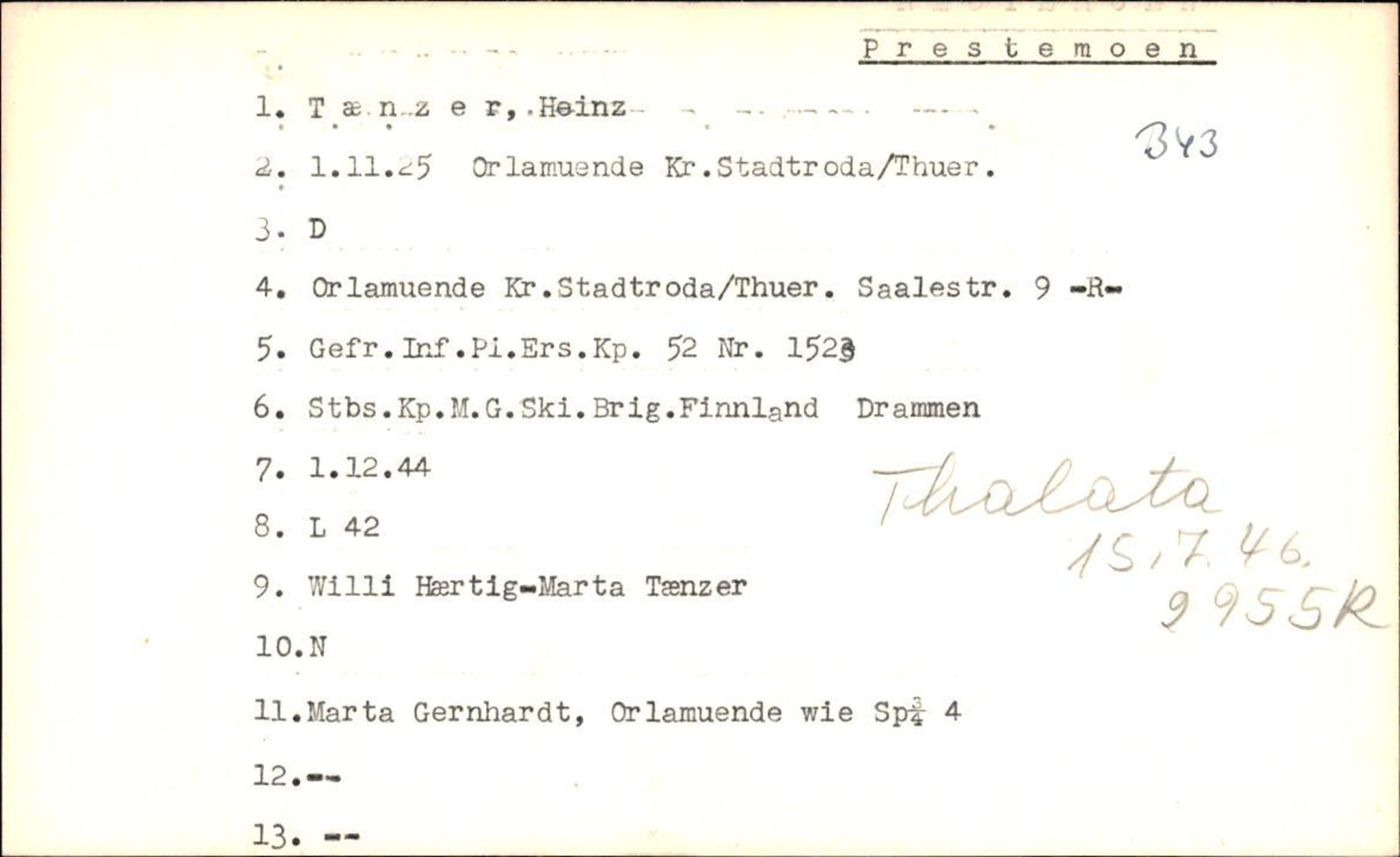 Hjemsendte tyskere , RA/RAFA-6487/D/Db/L0026: Sowinski-Taubeld, 1945-1947, s. 1145