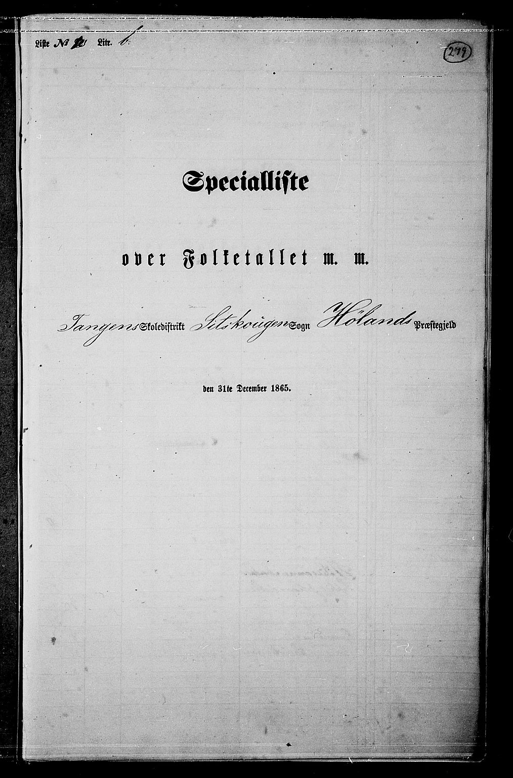 RA, Folketelling 1865 for 0221P Høland prestegjeld, 1865, s. 253