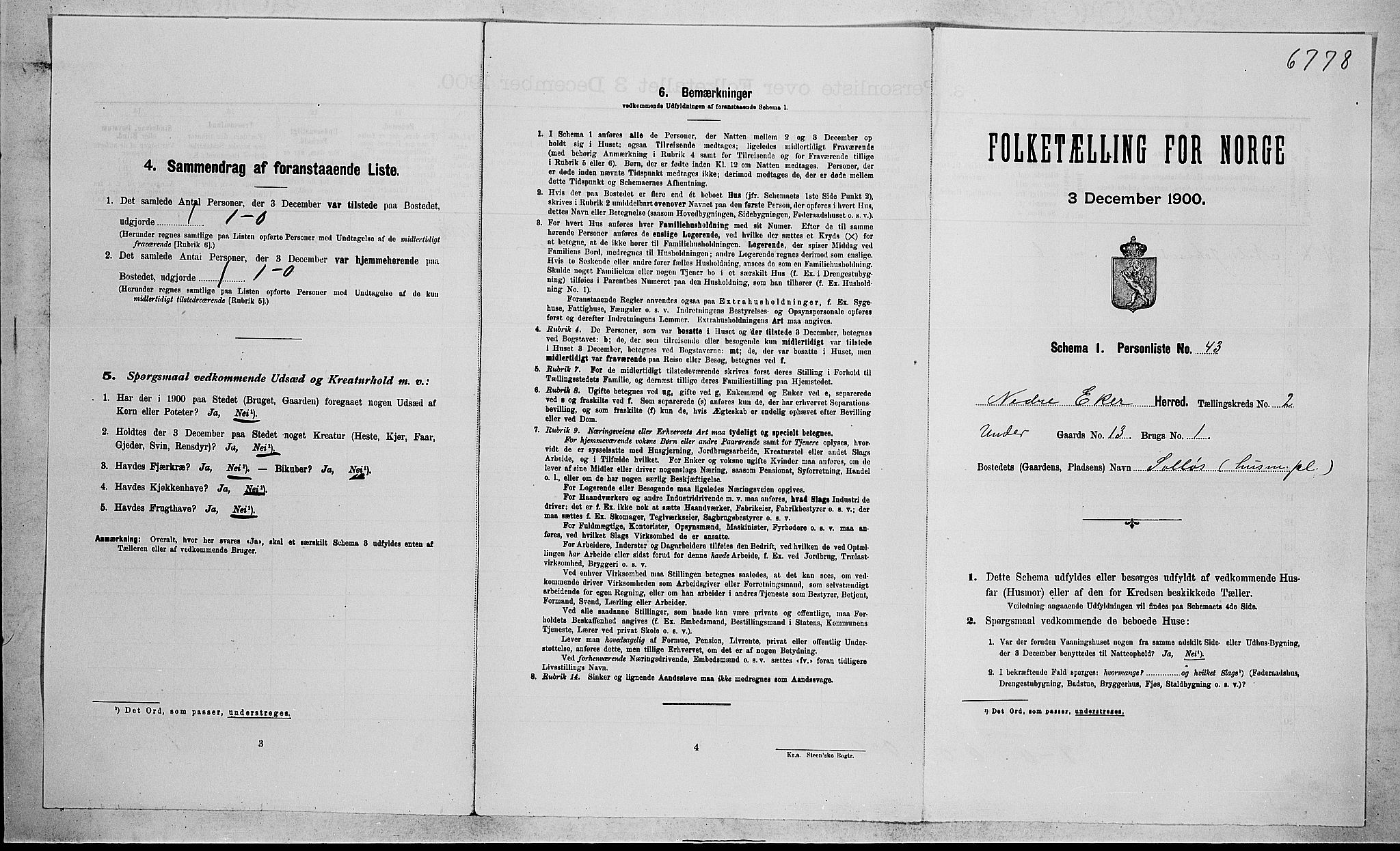 RA, Folketelling 1900 for 0625 Nedre Eiker herred, 1900, s. 333