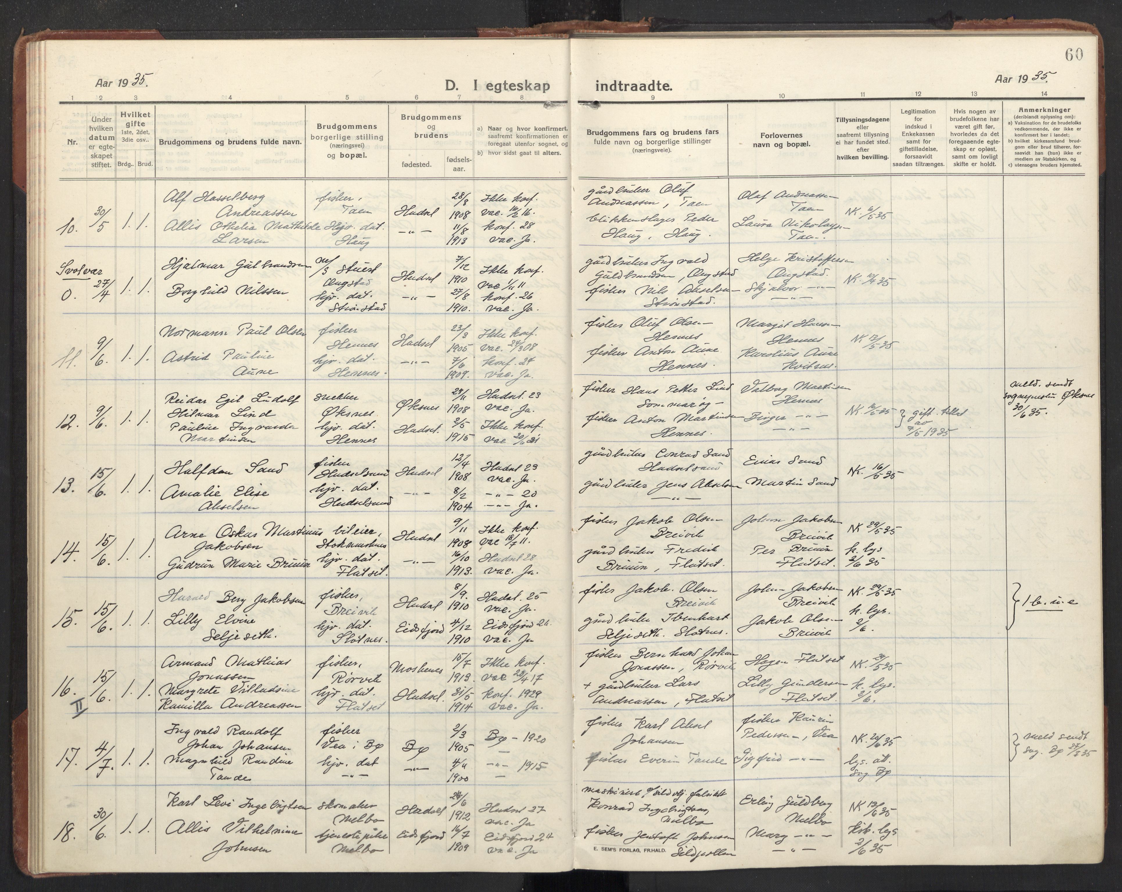 Ministerialprotokoller, klokkerbøker og fødselsregistre - Nordland, AV/SAT-A-1459/888/L1269: Klokkerbok nr. 888C11, 1913-1937, s. 60